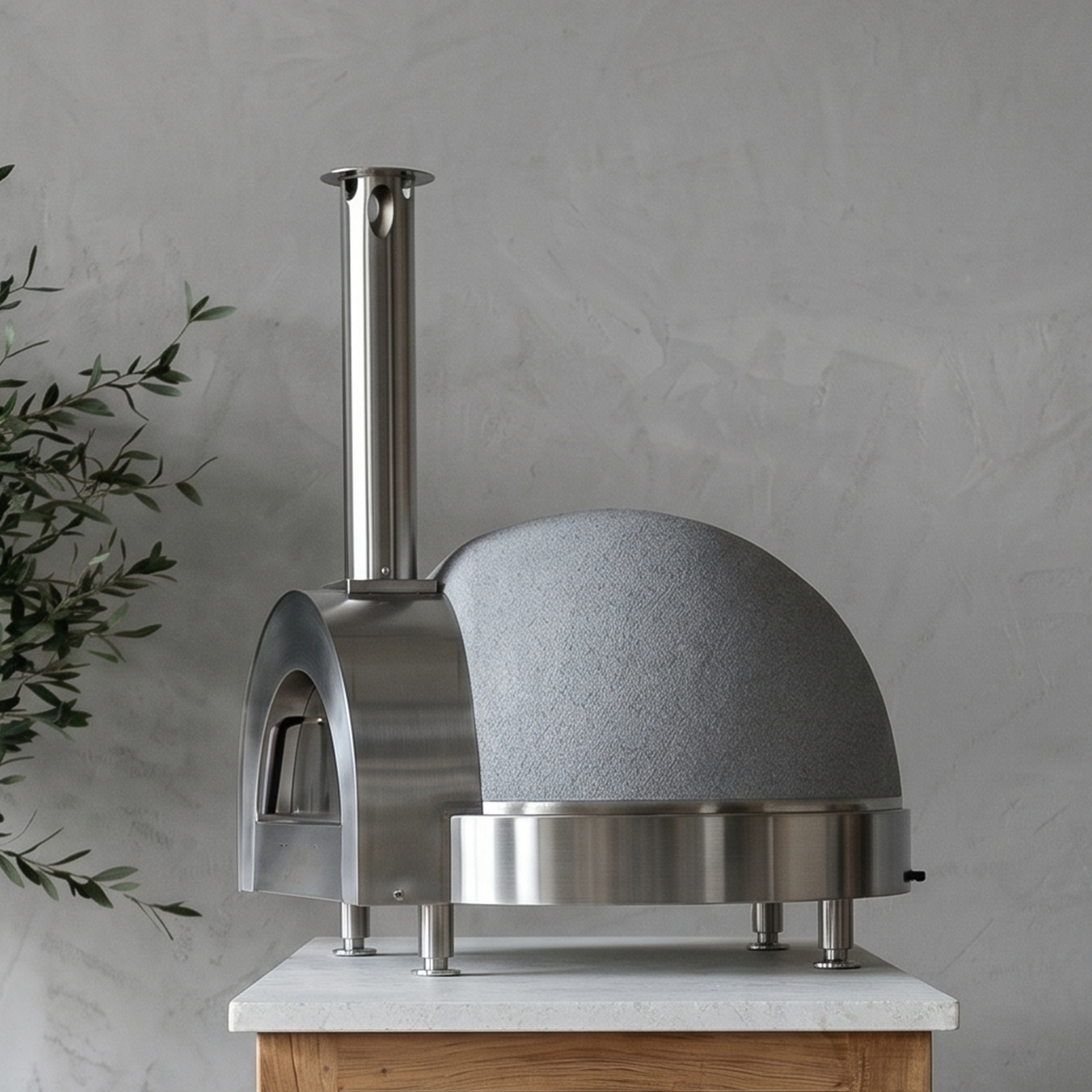 Forno Gas Clay Pizza Oven Dome Oven With Electronic Thermometer