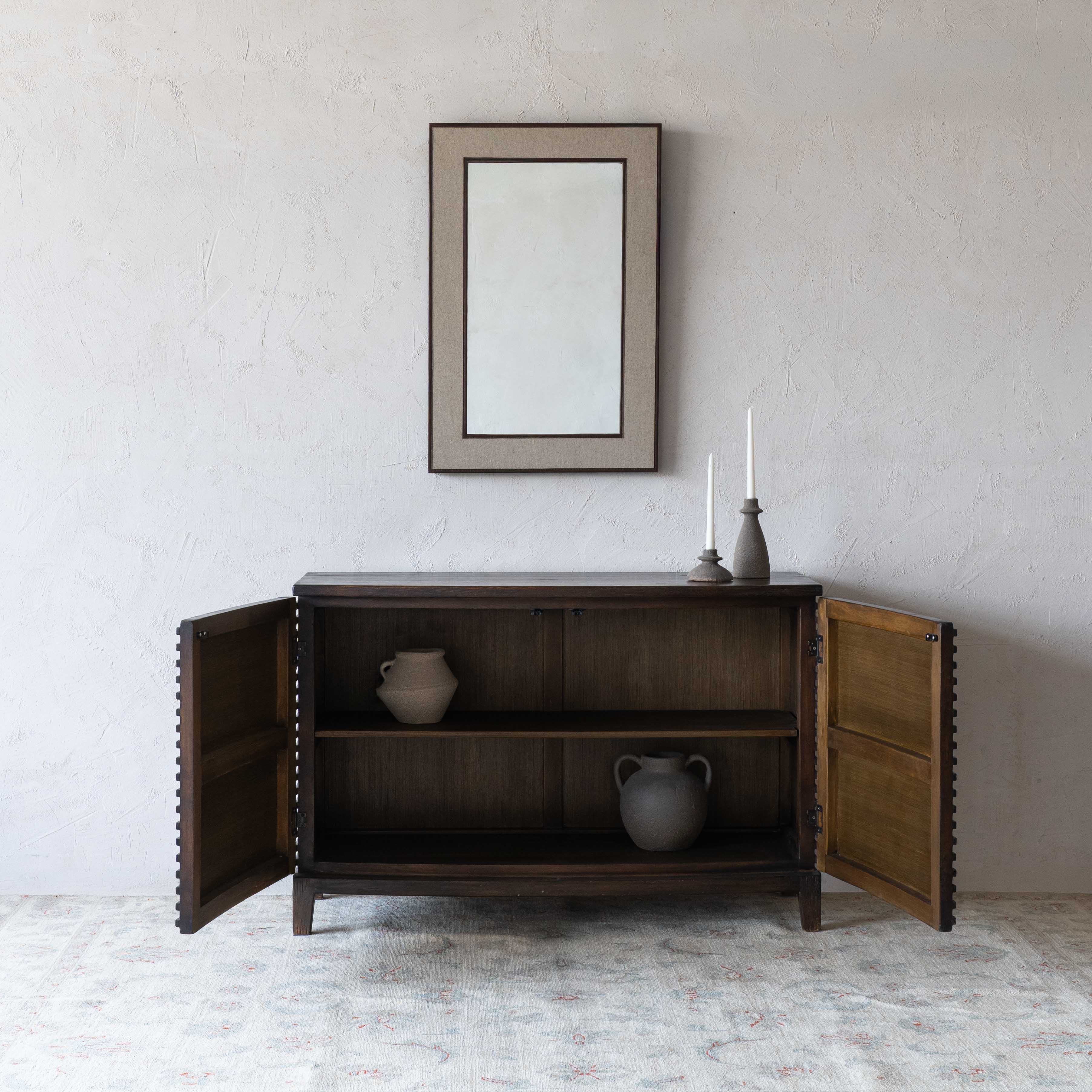 Odin Dark Solid Wood Vintage Style Cabinet - GD325-A - Cabinets - WS Living Furniture Home Furniture Stores in Dubai