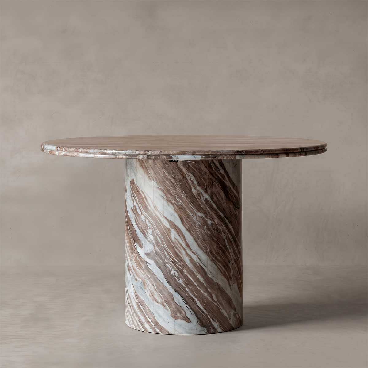 Majestic Brown Marble Round Dining Table
