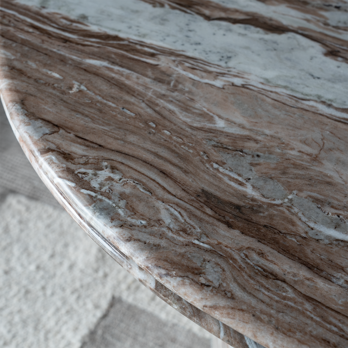 Majestic Brown Marble Round Dining Table
