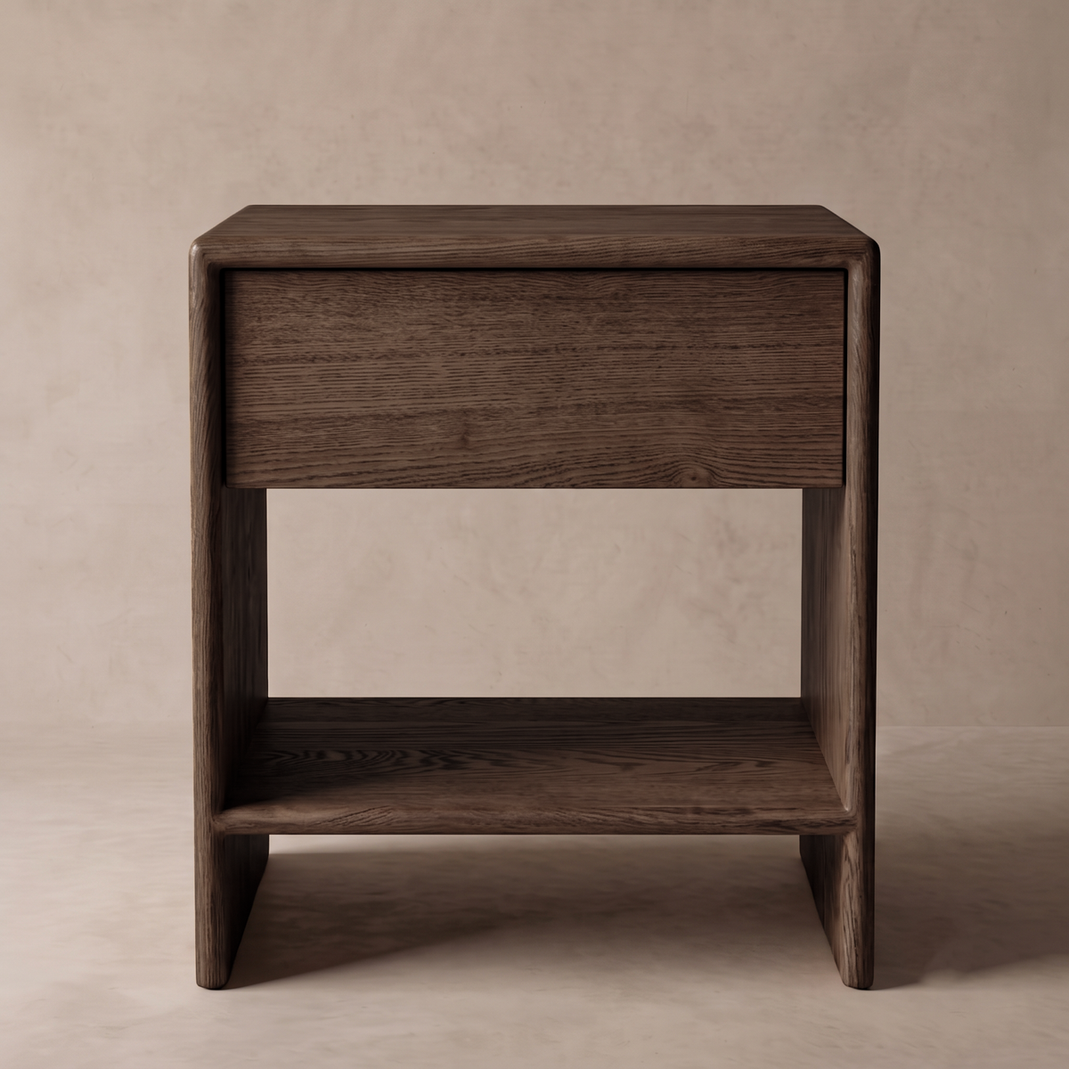 Palm Bedside Wooden Table with Drawer - Light Brown