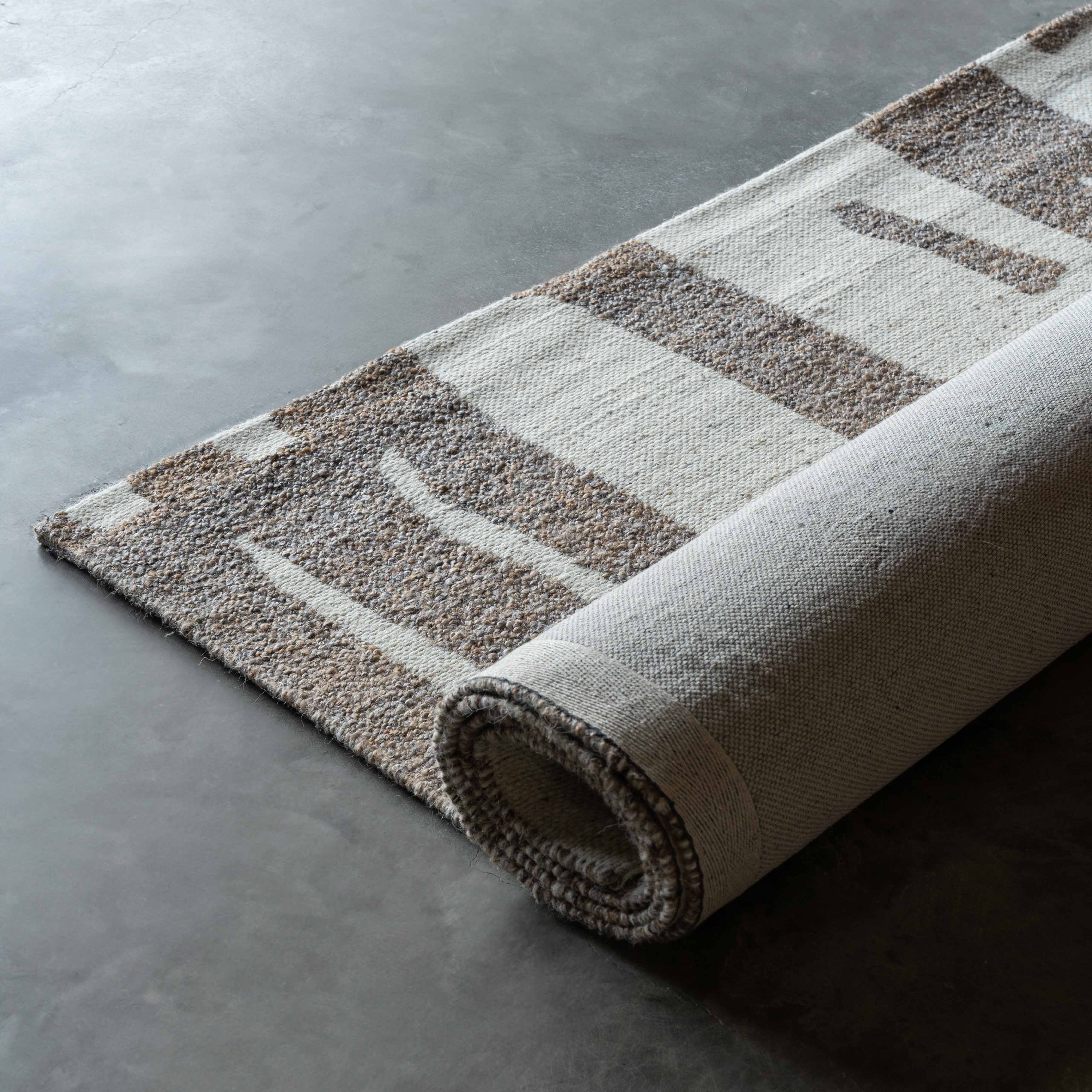 PWL Handcrafted Beige and Brown Wool Rug -101 Rug - Rug - WS Living Furniture  Furniture Store in Dubai