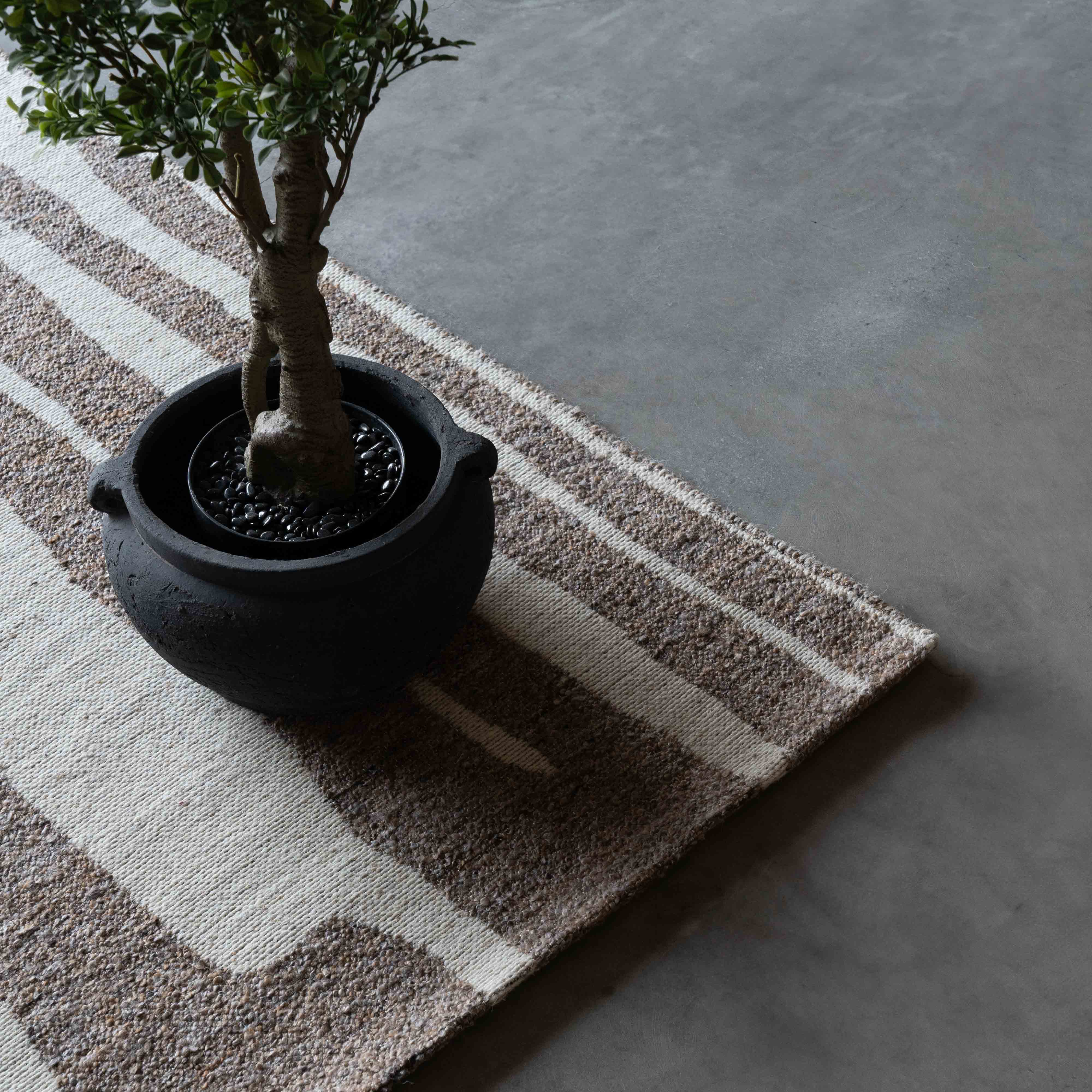 PWL Handcrafted Beige and Brown Wool Rug -101 Rug - Rug - WS Living Furniture  Furniture Store in Dubai
