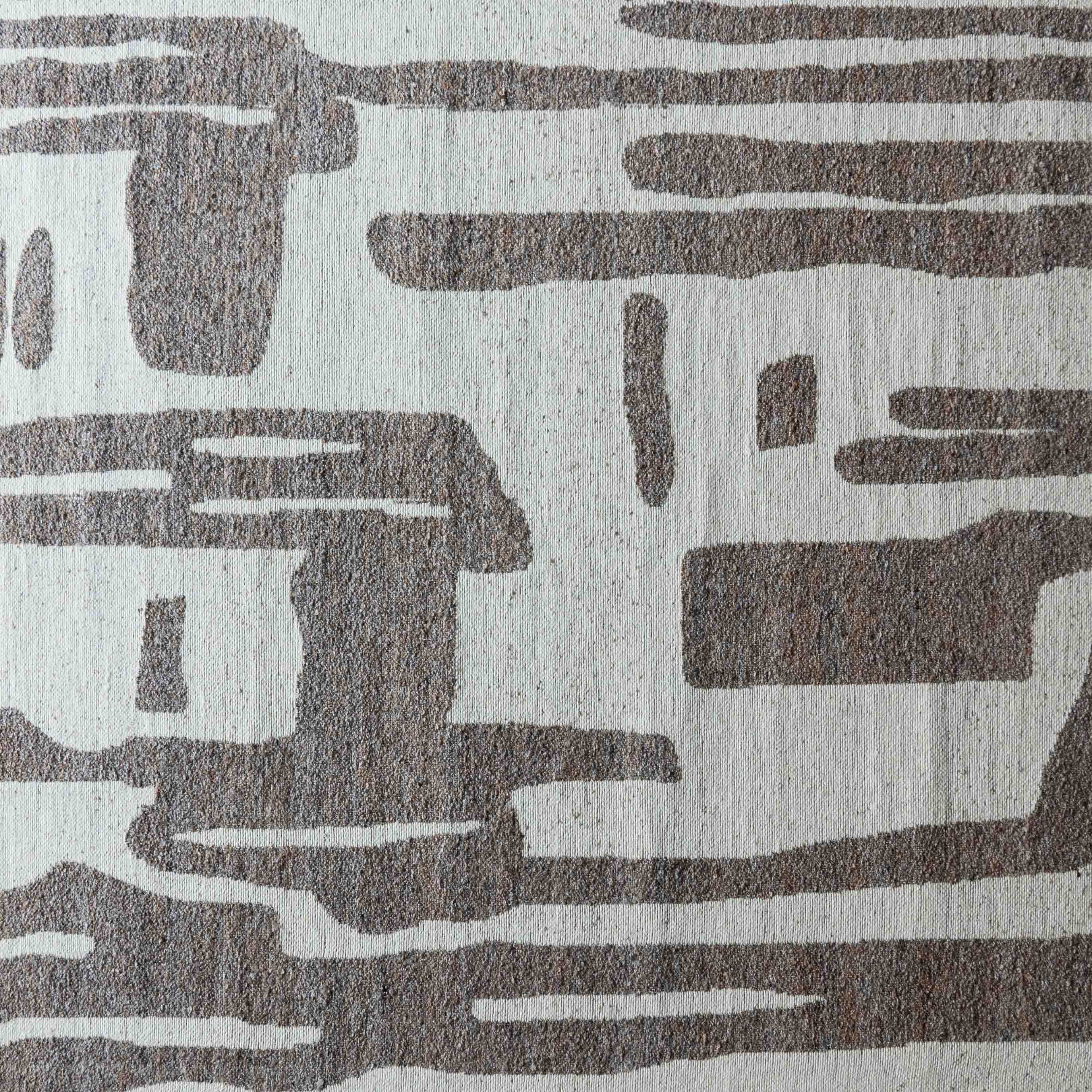 PWL Handcrafted Beige and Brown Wool Rug -101 Rug - Rug - WS Living Furniture Furniture Store in Dubai