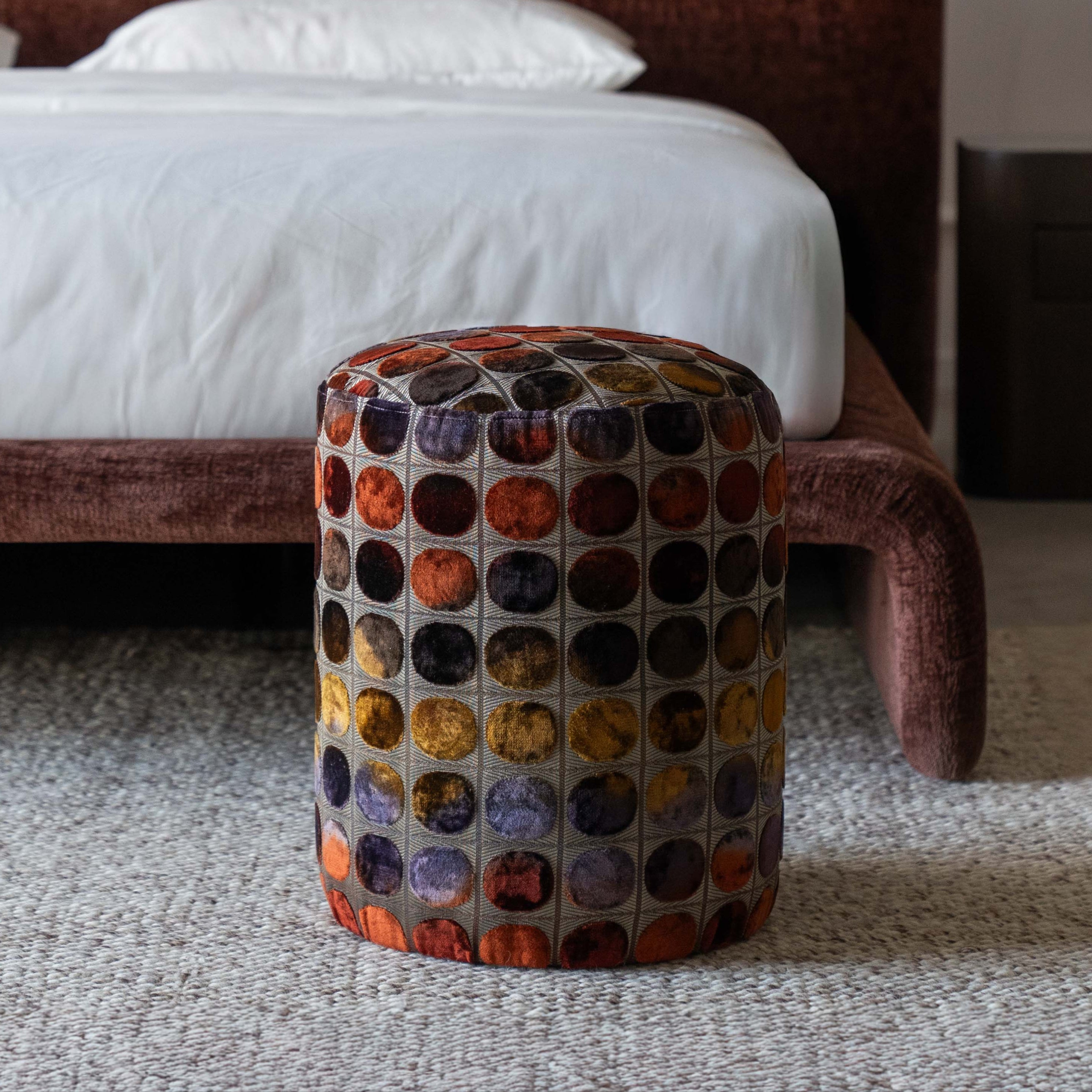 Palatte Plush Contour Round Stool | Pouf - Pouf - WS Living Furniture  Furniture Store in Dubai
