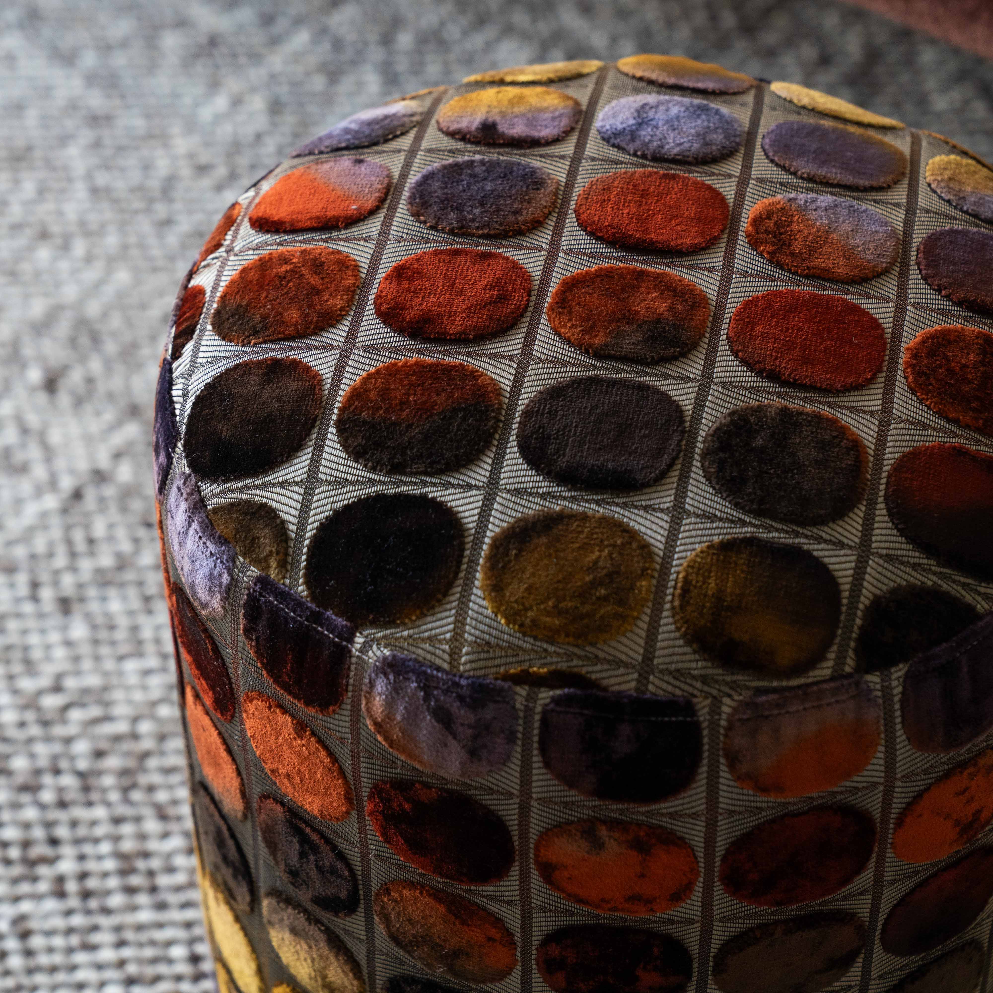 Palatte Plush Contour Round Stool | Pouf
