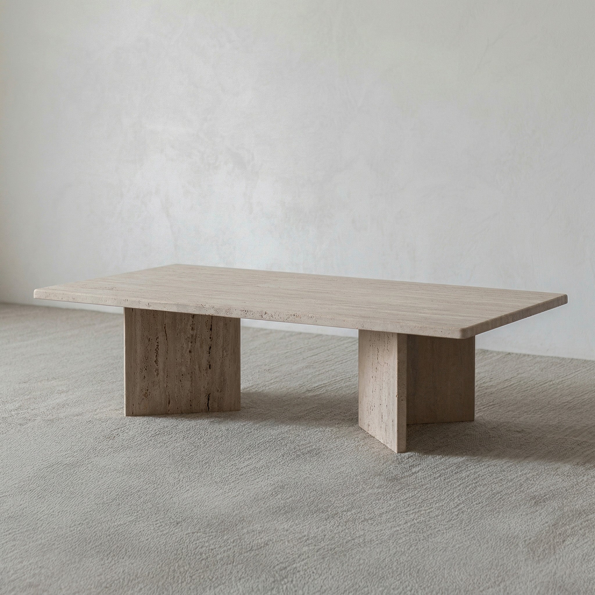 Palm Rectangle Travertine Marble Coffee Table