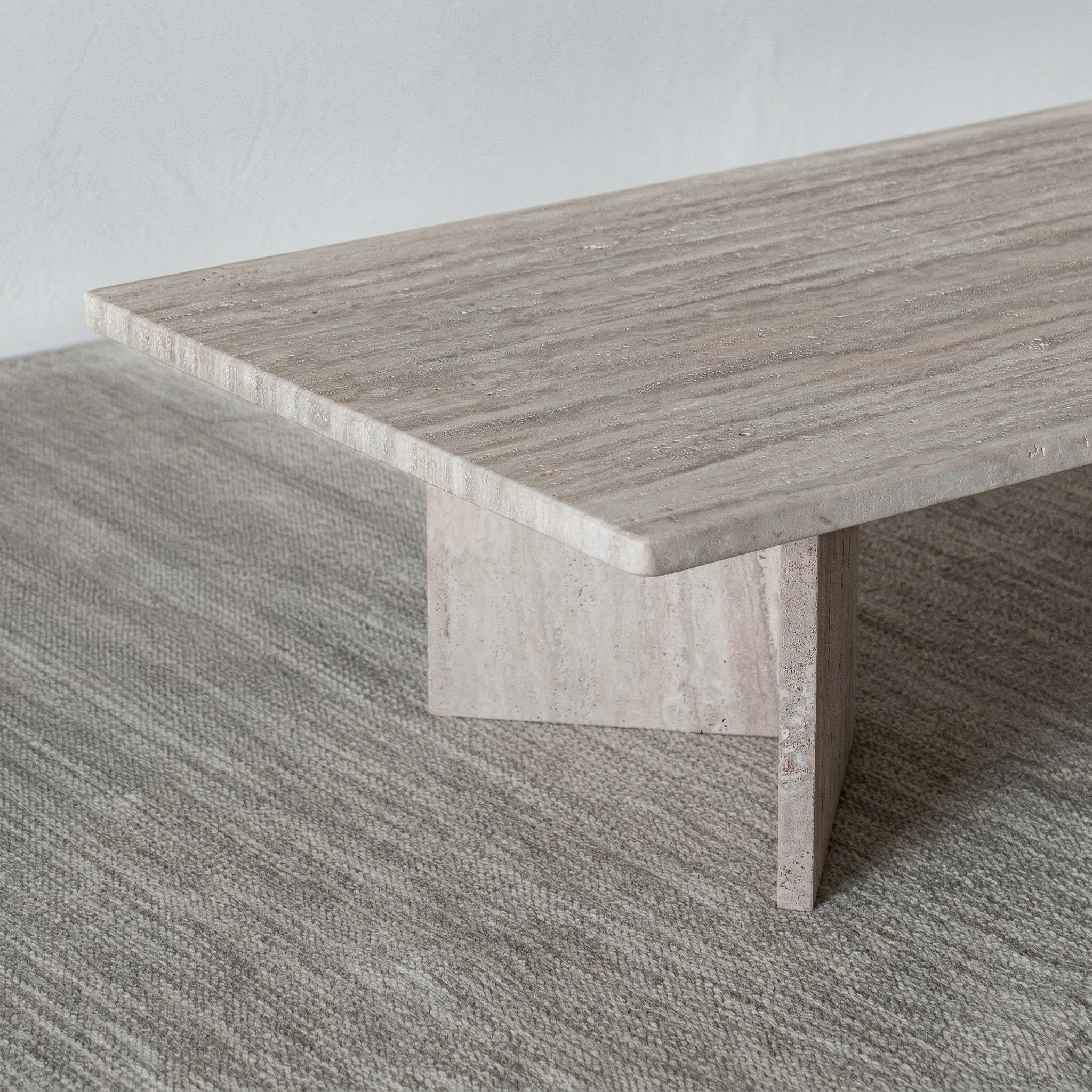 Palm Rectangle Travertine Marble Coffee Table