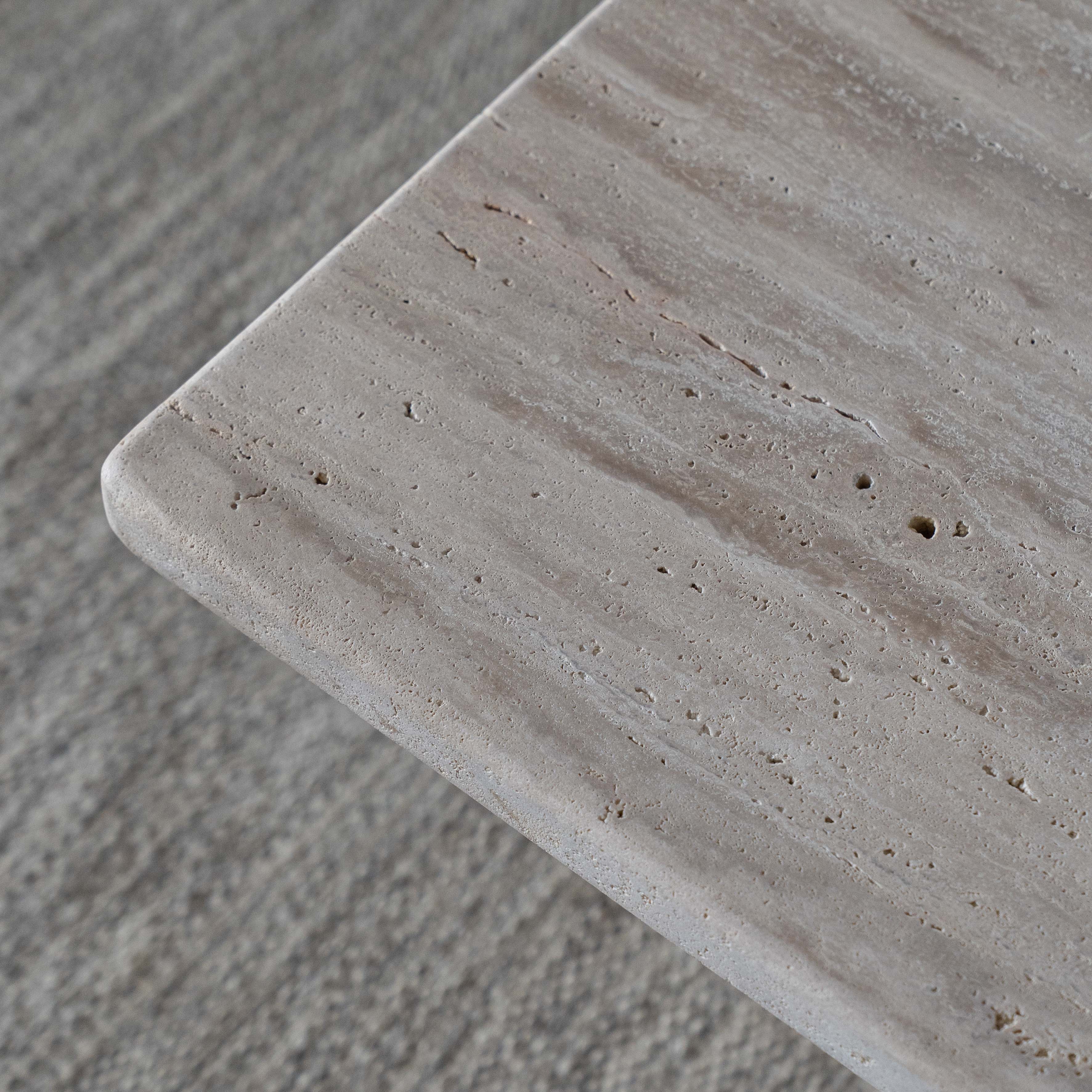 Palm Rectangle Travertine Marble Coffee Table