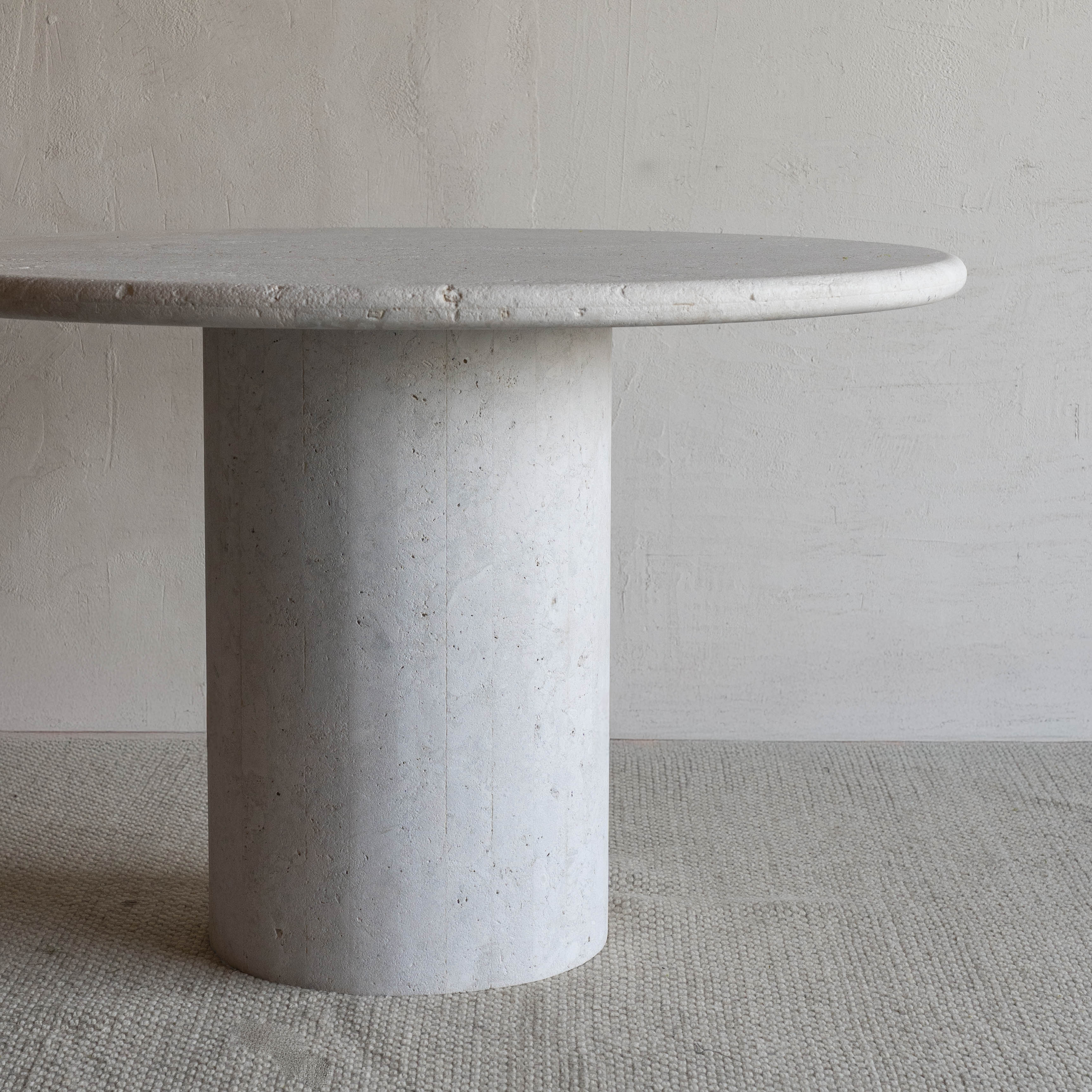 Palm Round Limestone Marble Dining Table