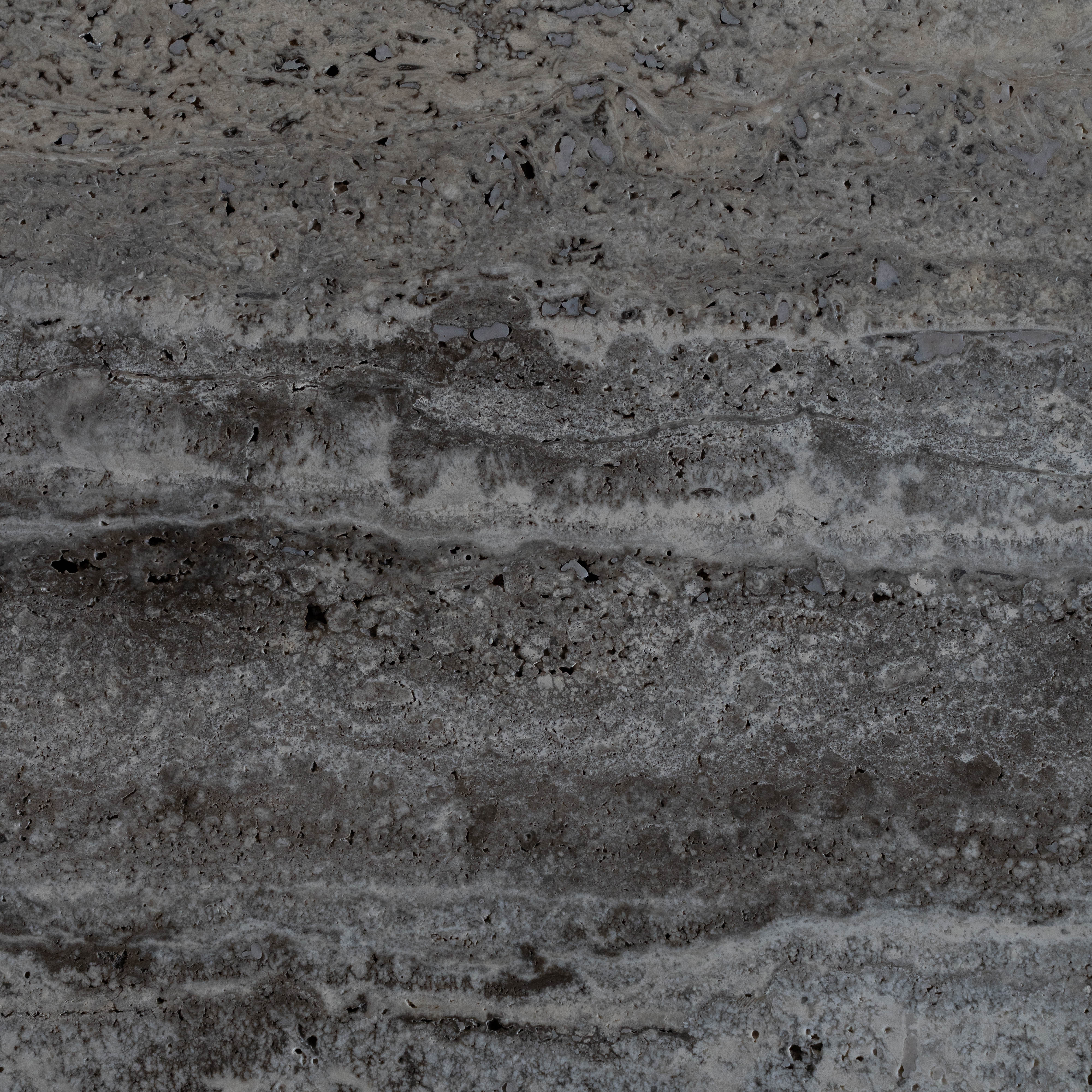 Palm Travertine Marble Bed Side Table W/Drawers - Grey - Side Table - WS Living Furniture Furniture Store in Dubai
