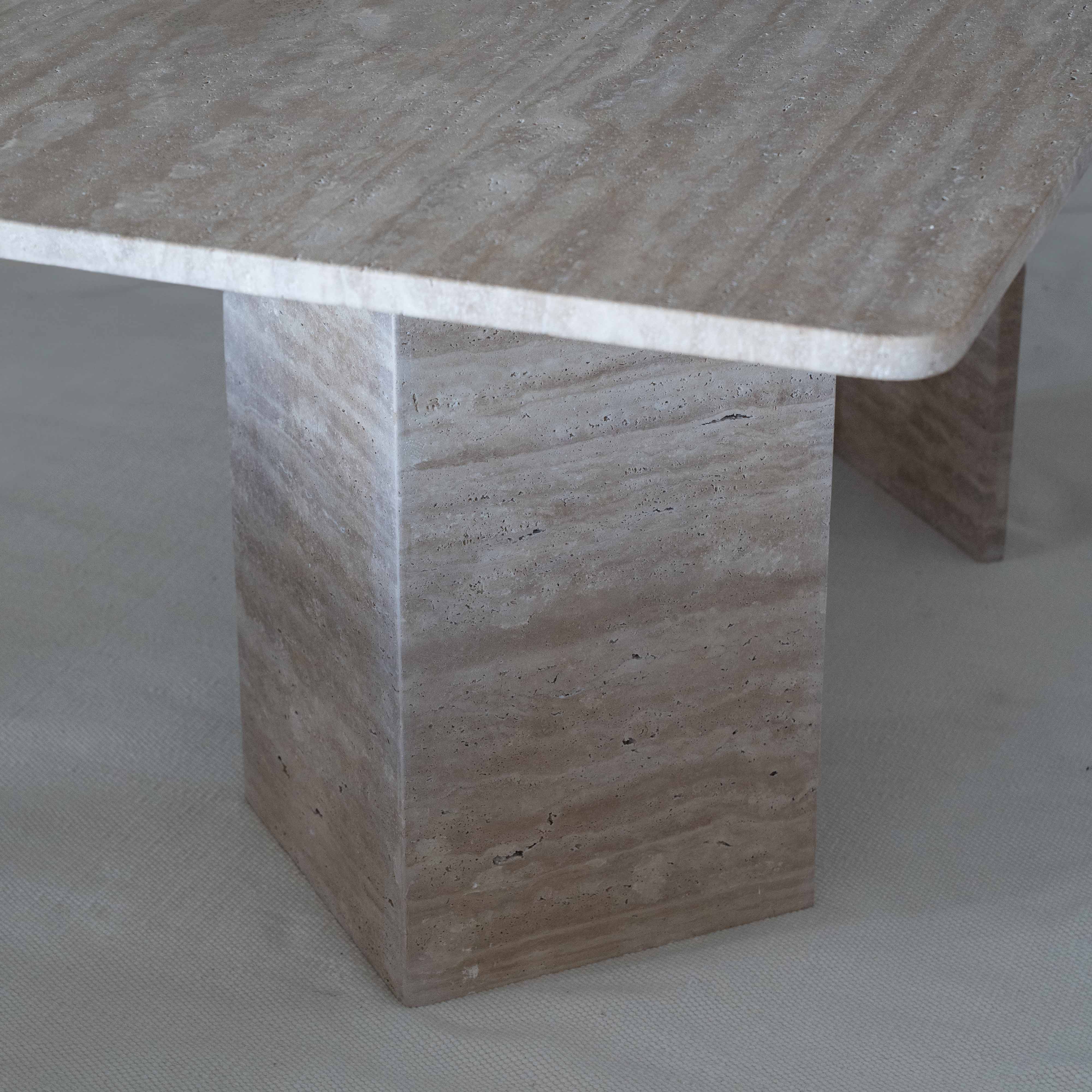 Palm Rectangle Travertine Marble Dining Table - Dining Tables - WS Living - UAE Modern Home Furniture Stores in Dubai