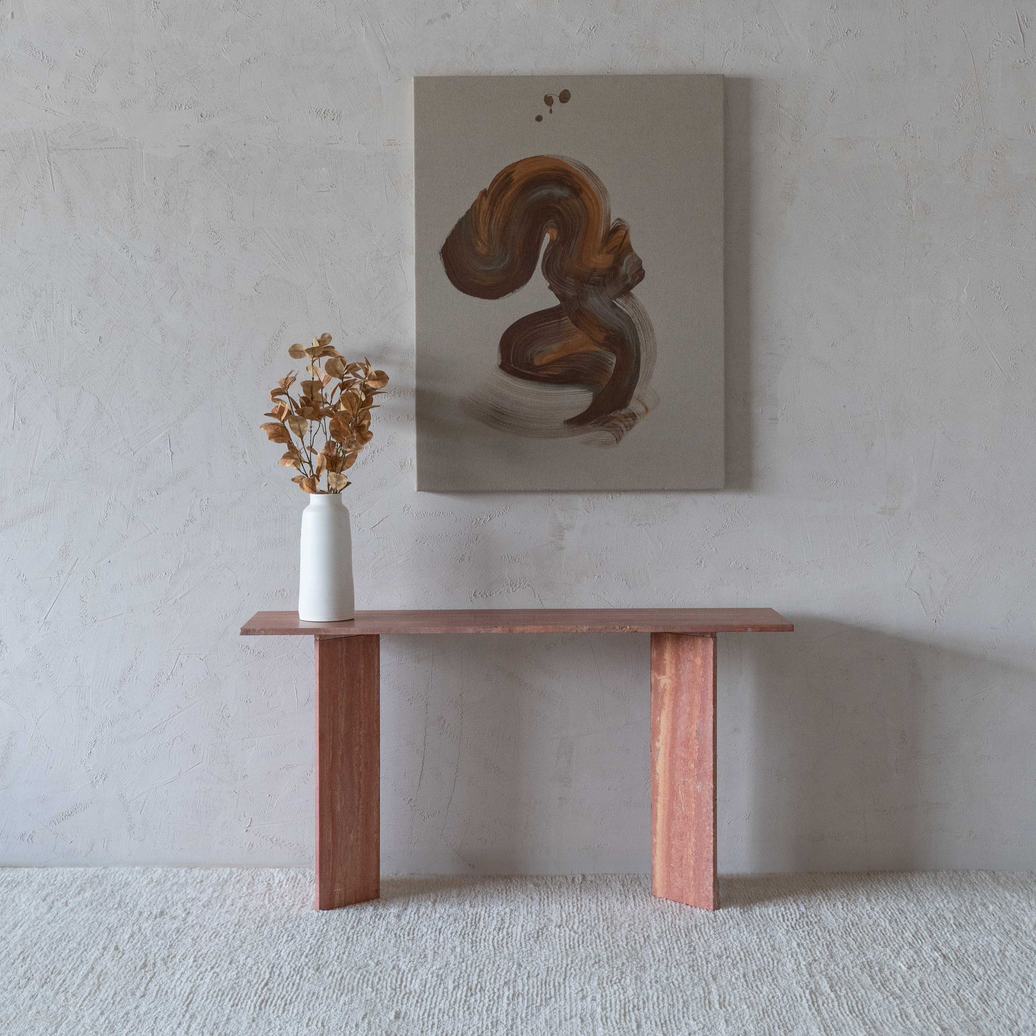 Palm Travertine Pink Marble Console Table - Consoles - WS Living Furniture  Furniture Store in Dubai