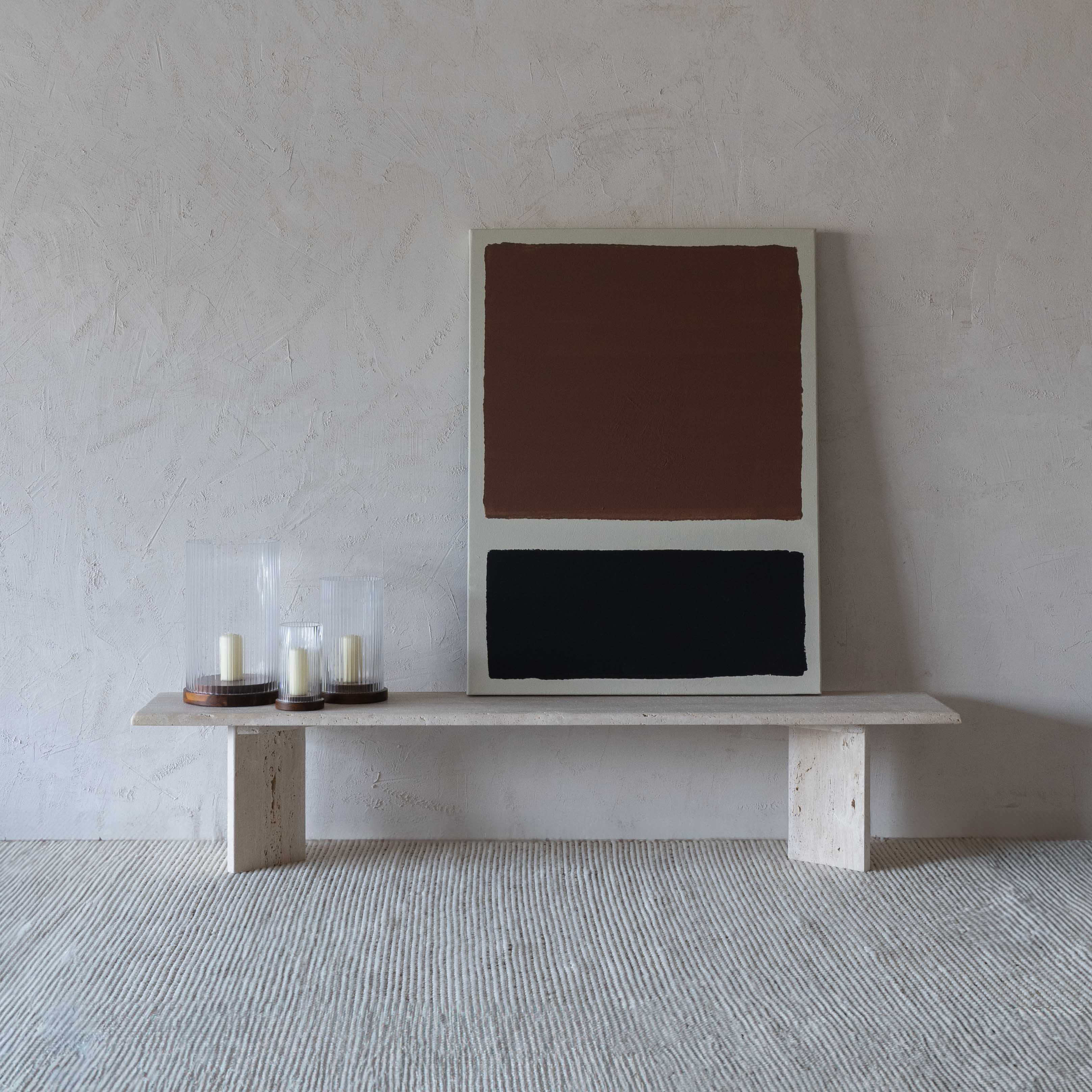 Palm Travertine Marble TV unit - TV Units - WS Living - UAE Modern Home Furniture Stores in Dubai