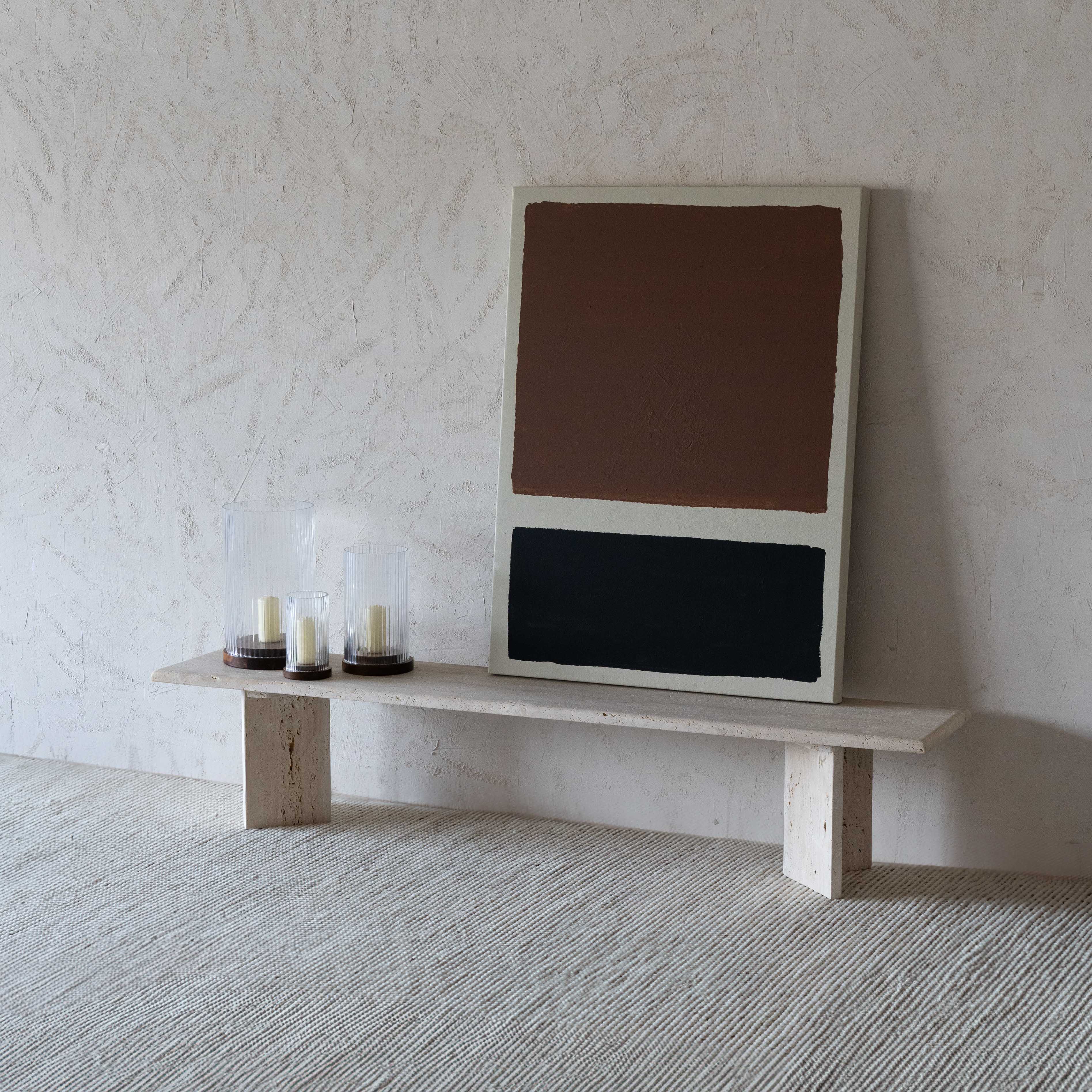 Palm Travertine Marble TV unit - TV Units - WS Living - UAE Modern Home Furniture Stores in Dubai