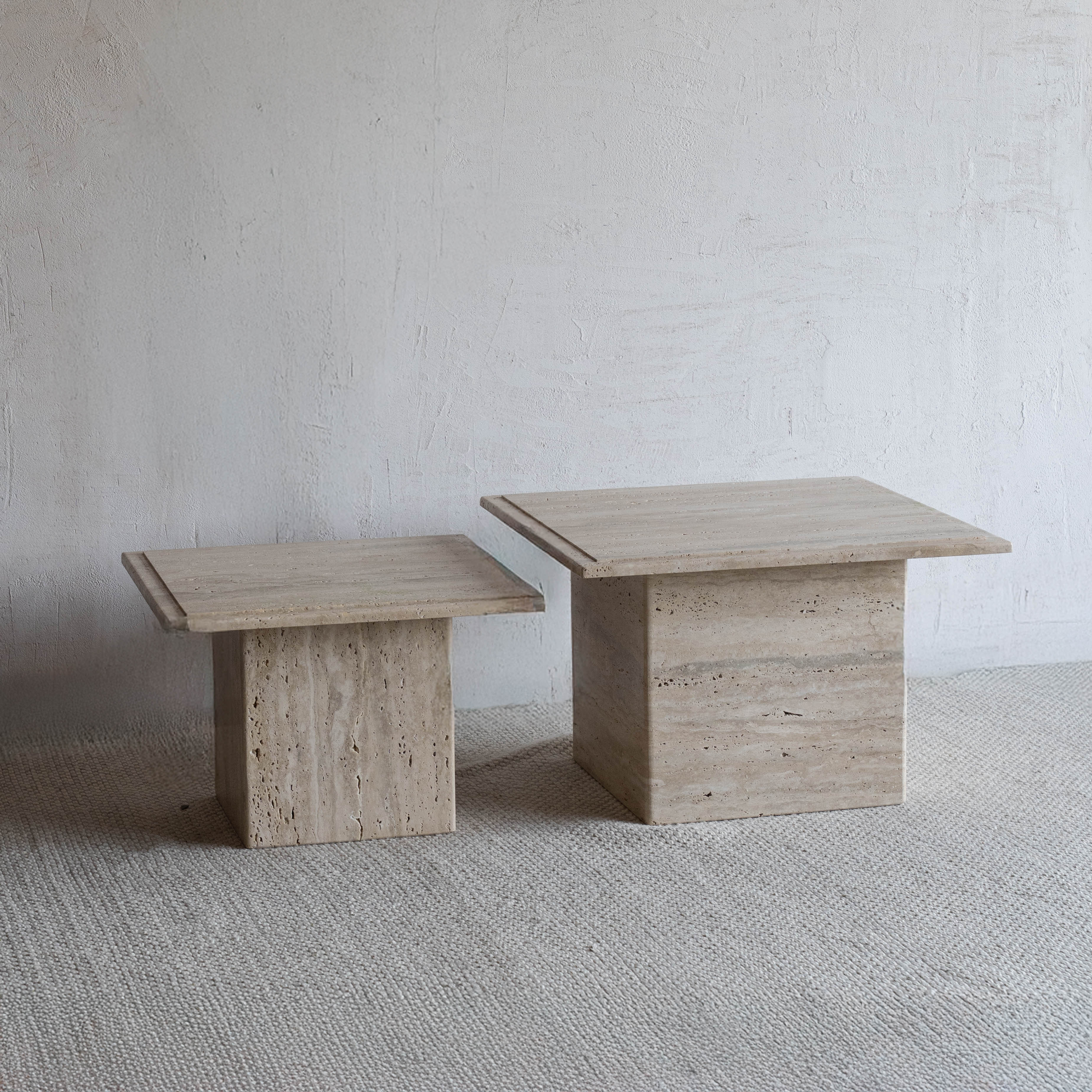 Palm Travertine Marble Square Coffee Table