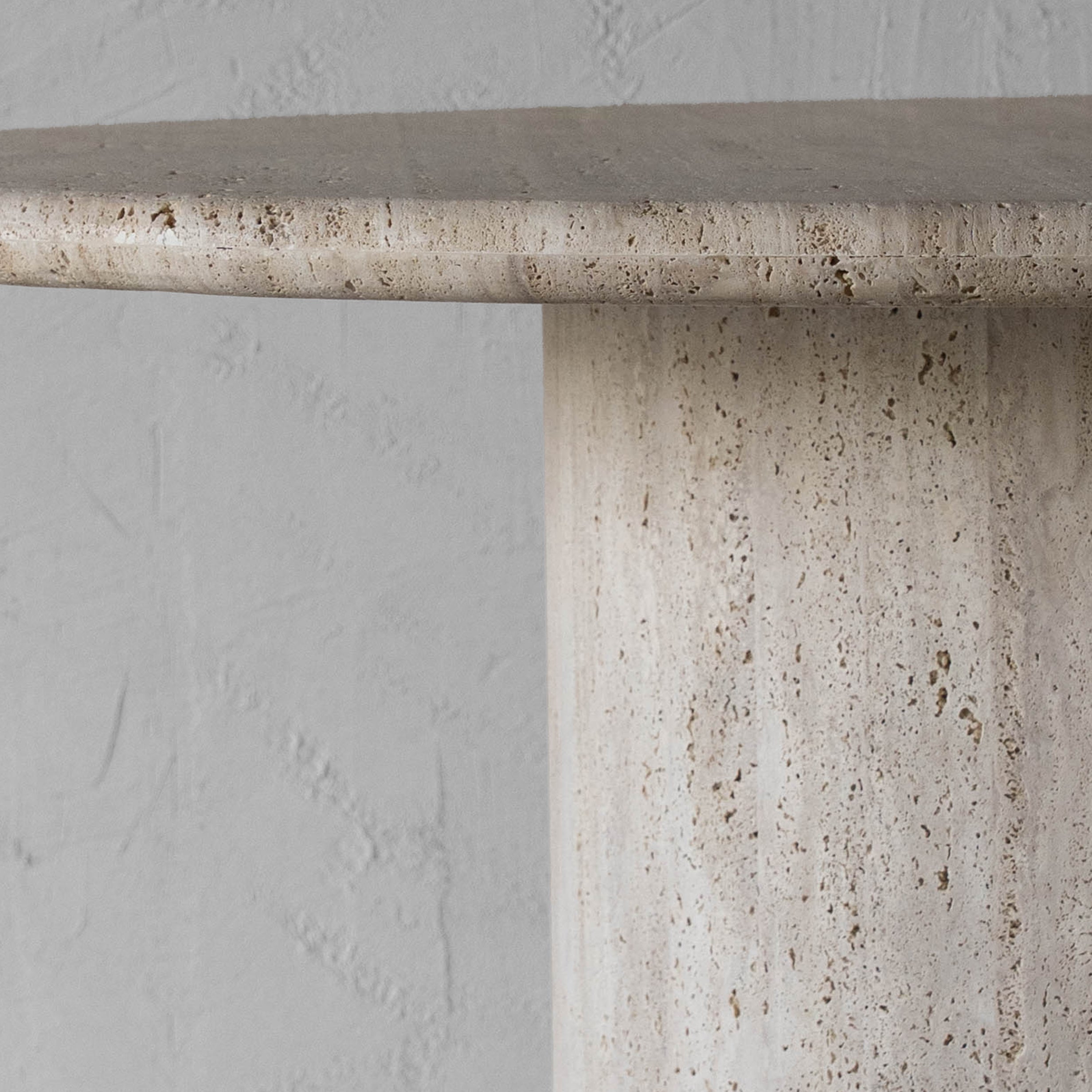 Palm Travertine Marble Oval Dining Table - Dining Table - WS Living Furniture Furniture Store in Dubai