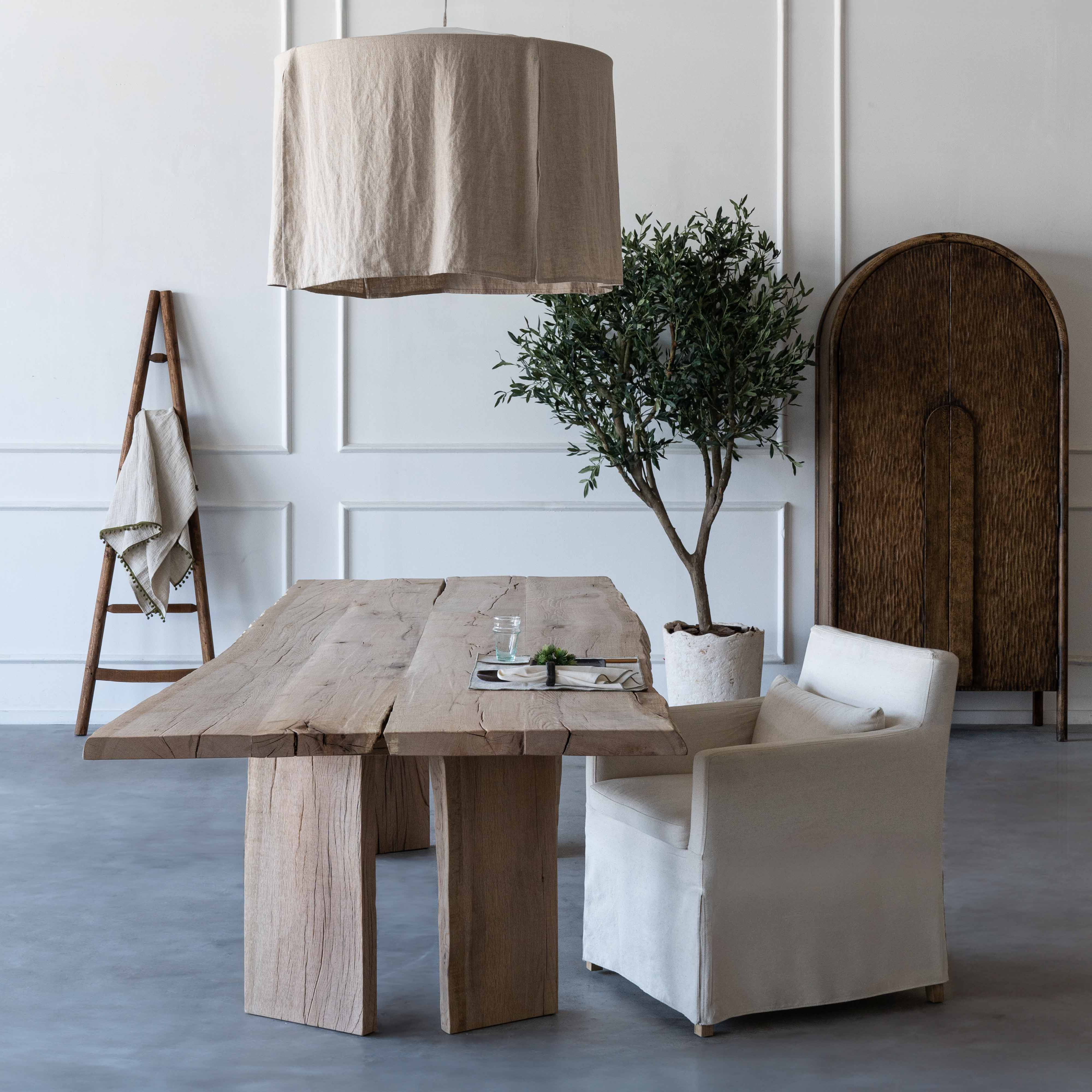 Palma Solid Oak Wood Long Dining Table - Dining Tables - WS Living Furniture Furniture Store in Dubai