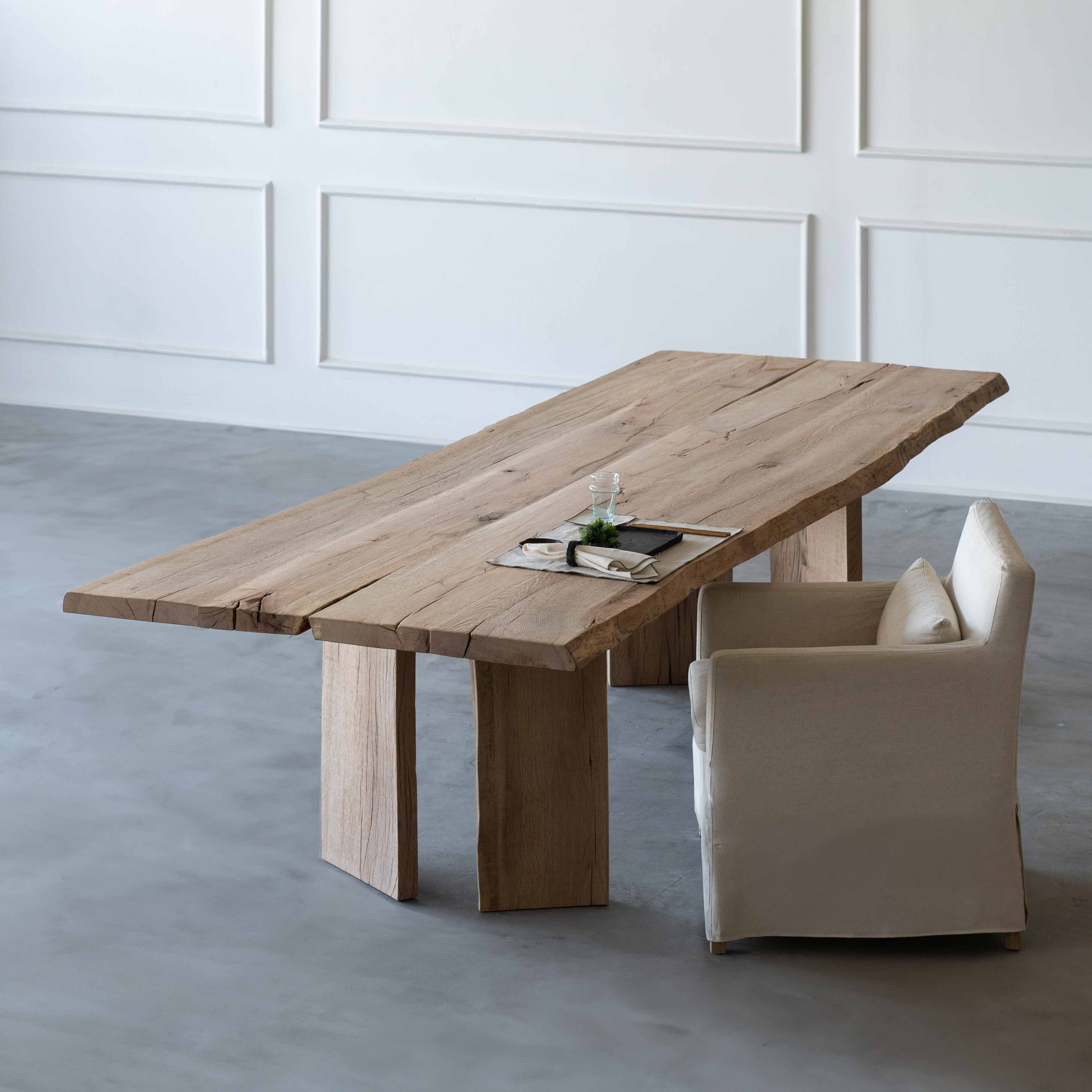 Palma Solid Oak Wood Long Dining Table - Dining Tables - WS Living Furniture Furniture Store in Dubai