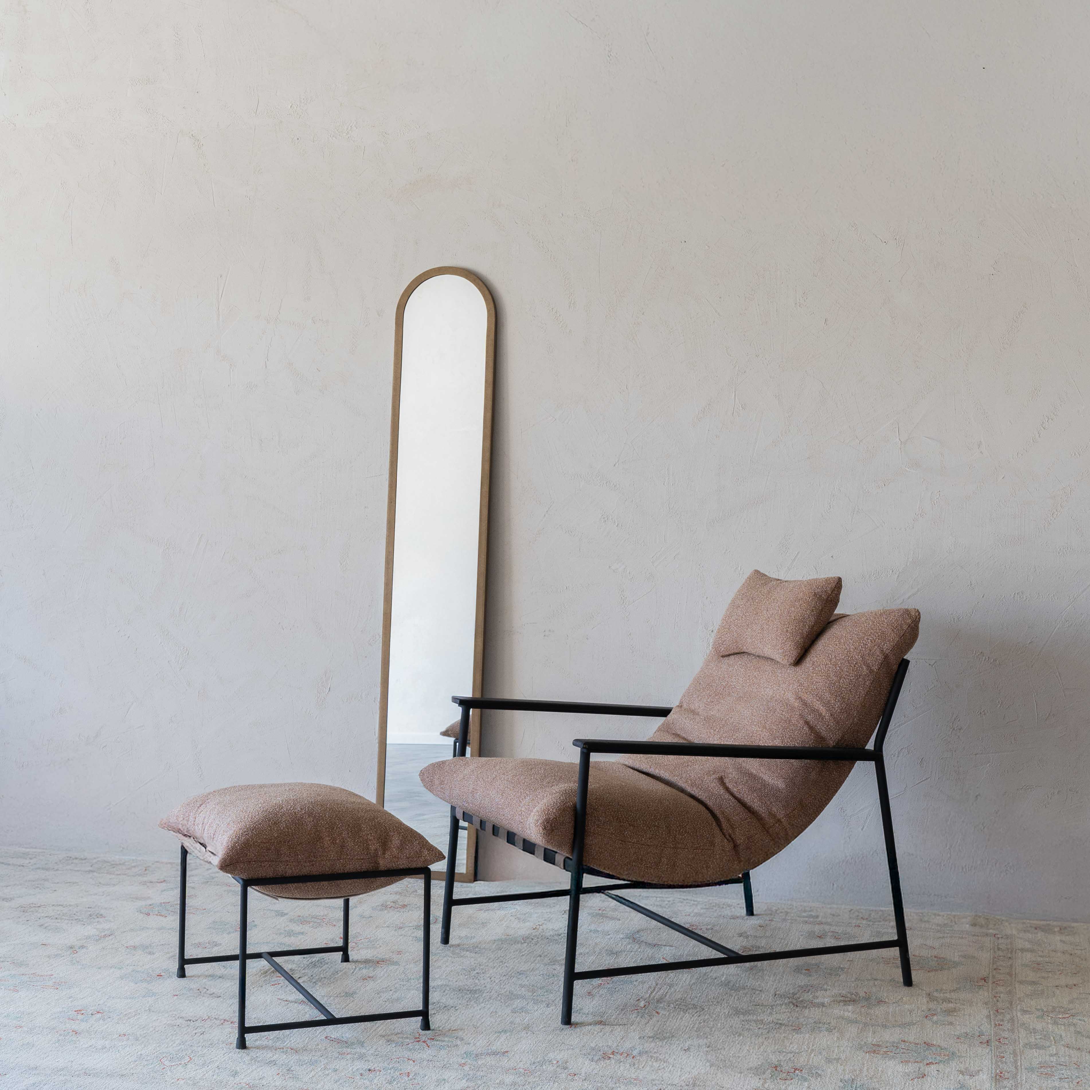 Pavia Modern Lounge Chair With Headrest - Brown - Arm chair - WS Living Furniture Home Furniture Stores in Dubai