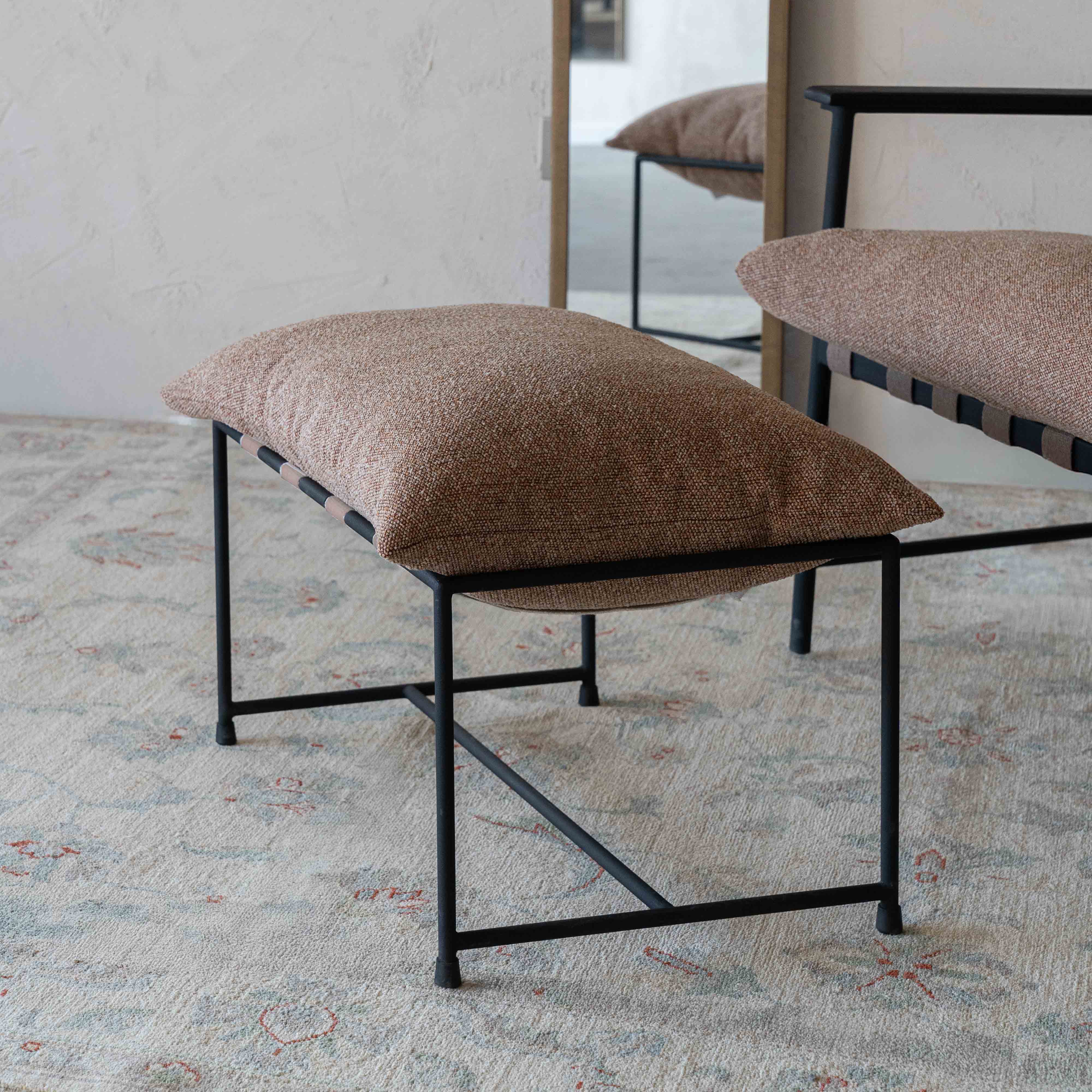 Novato Brown - Upholstered Foot Stool - Step Stool - WS Living Furniture Furniture Store in Dubai