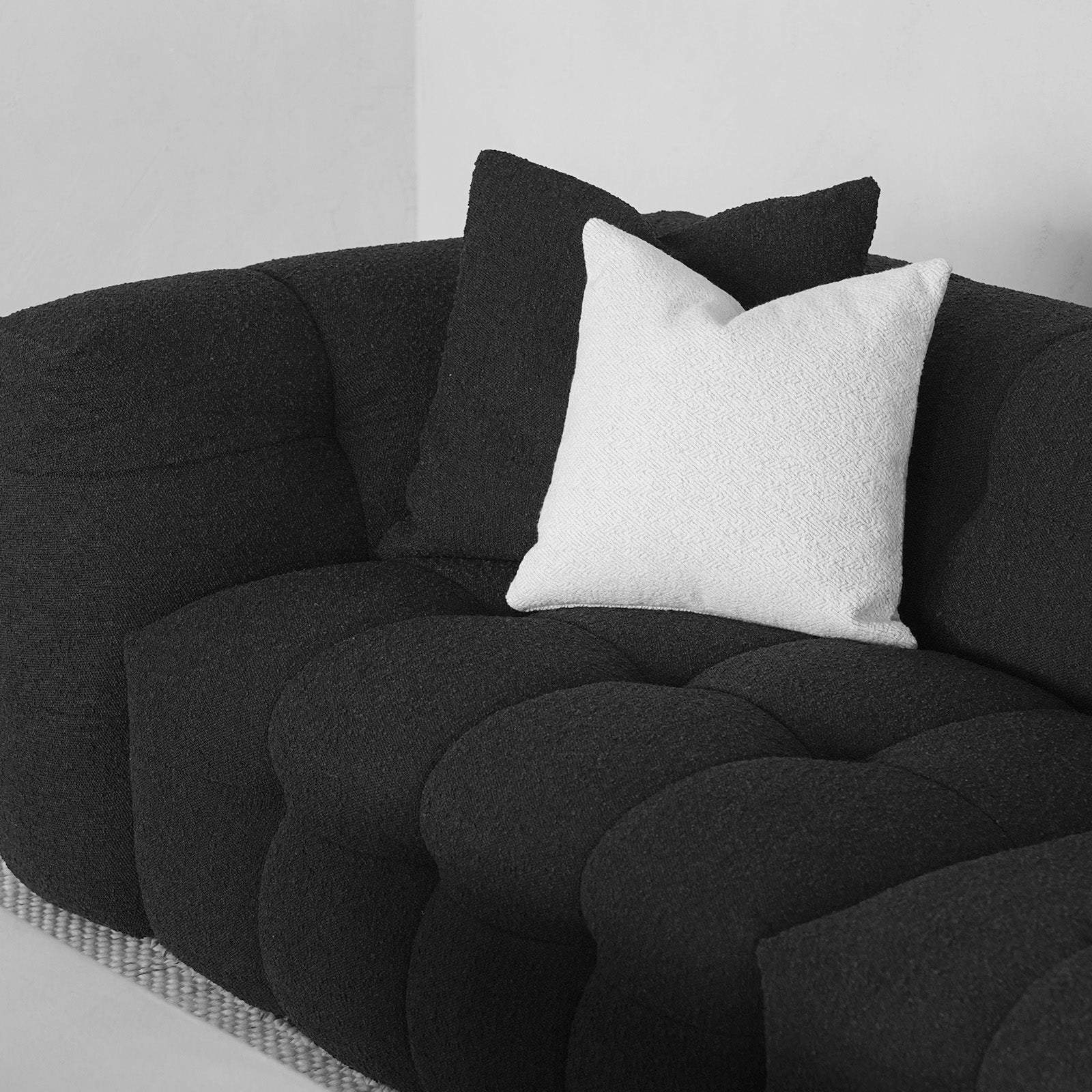 Pina Black Boucle 3 Seater Sofa - Sofas - WS Living Furniture Furniture Store in Dubai