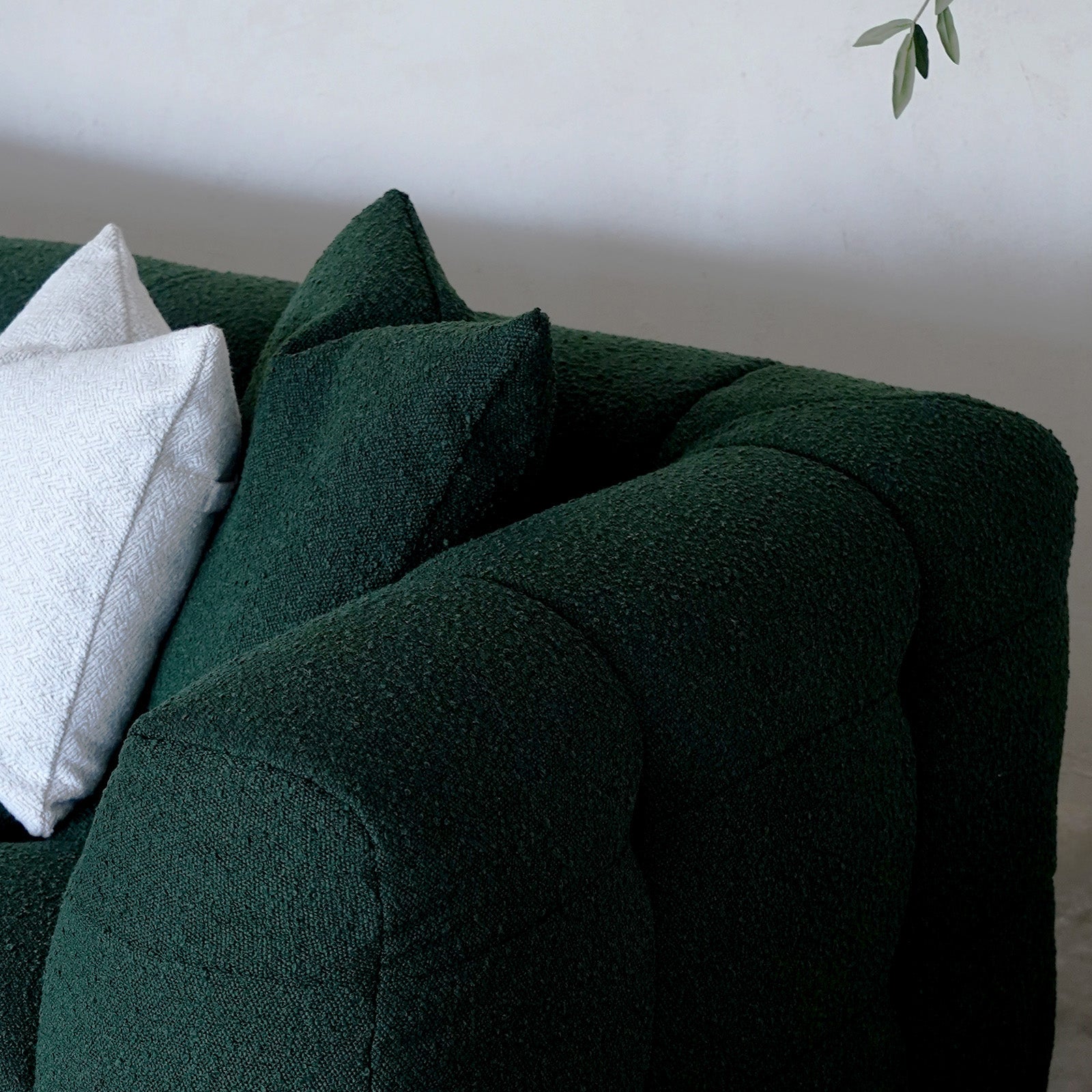 Pina Green Boucle 3 Seater Sofa - Sofas - WS Living Furniture Furniture Store in Dubai