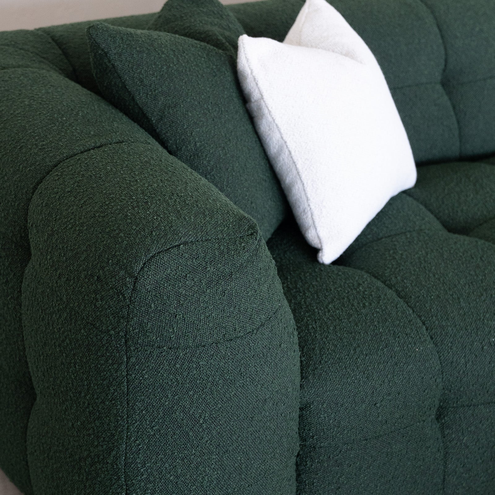 Pina Green Boucle 3 Seater Sofa - Sofas - WS Living Furniture Furniture Store in Dubai