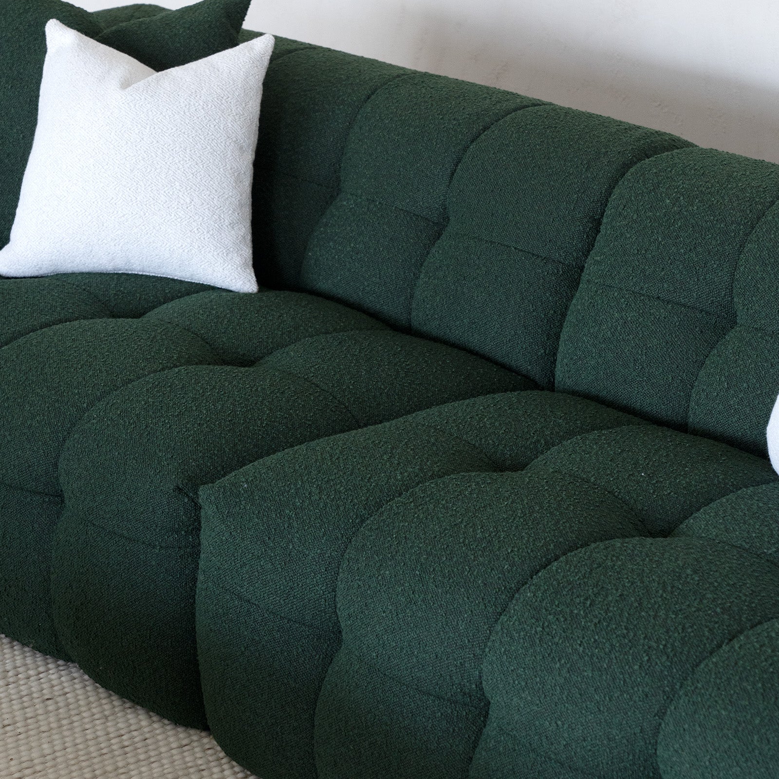 Pina Green Boucle 3 Seater Sofa - Sofas - WS Living Furniture Furniture Store in Dubai