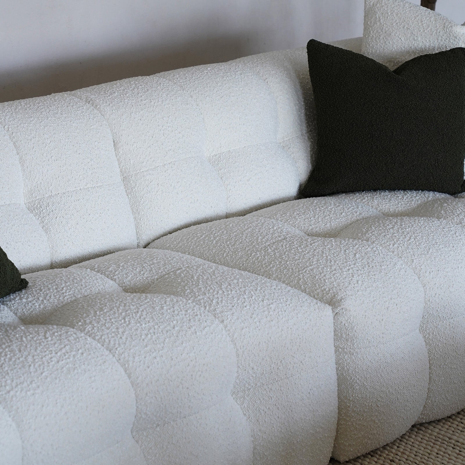Pina White Boucle 3 Seater Sofa - Sofas - WS Living Furniture Furniture Store in Dubai