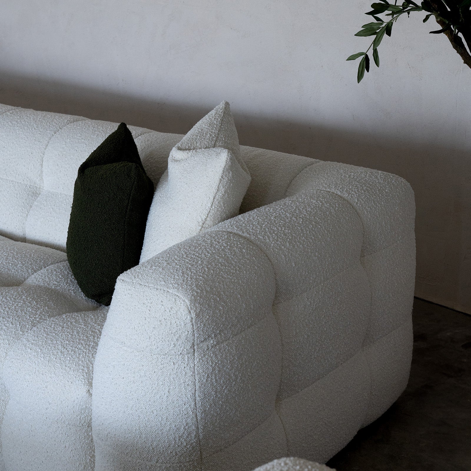 Pina White Boucle 3 Seater Sofa - Sofas - WS Living Furniture Furniture Store in Dubai