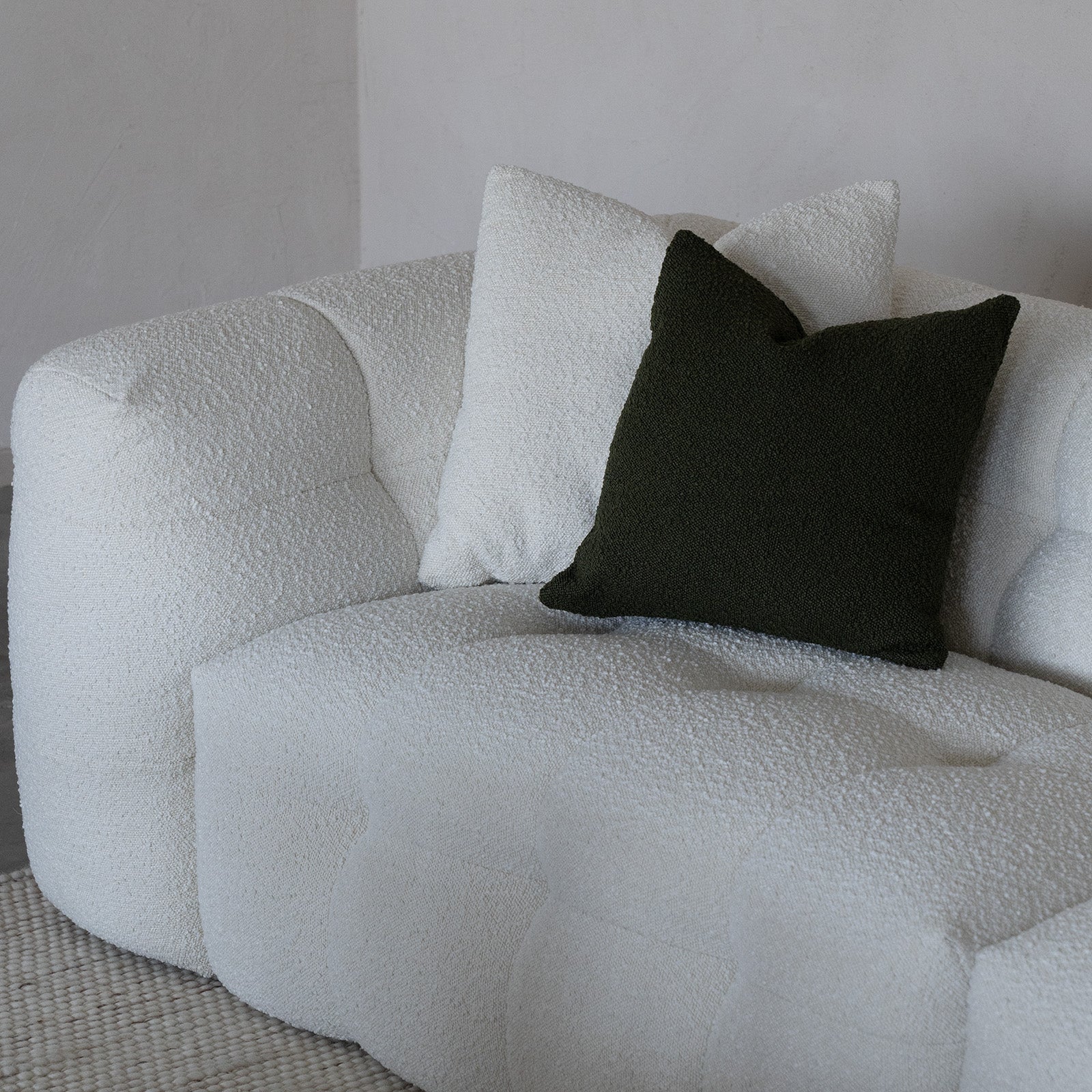 Pina White Boucle 3 Seater Sofa - Sofas - WS Living Furniture Furniture Store in Dubai