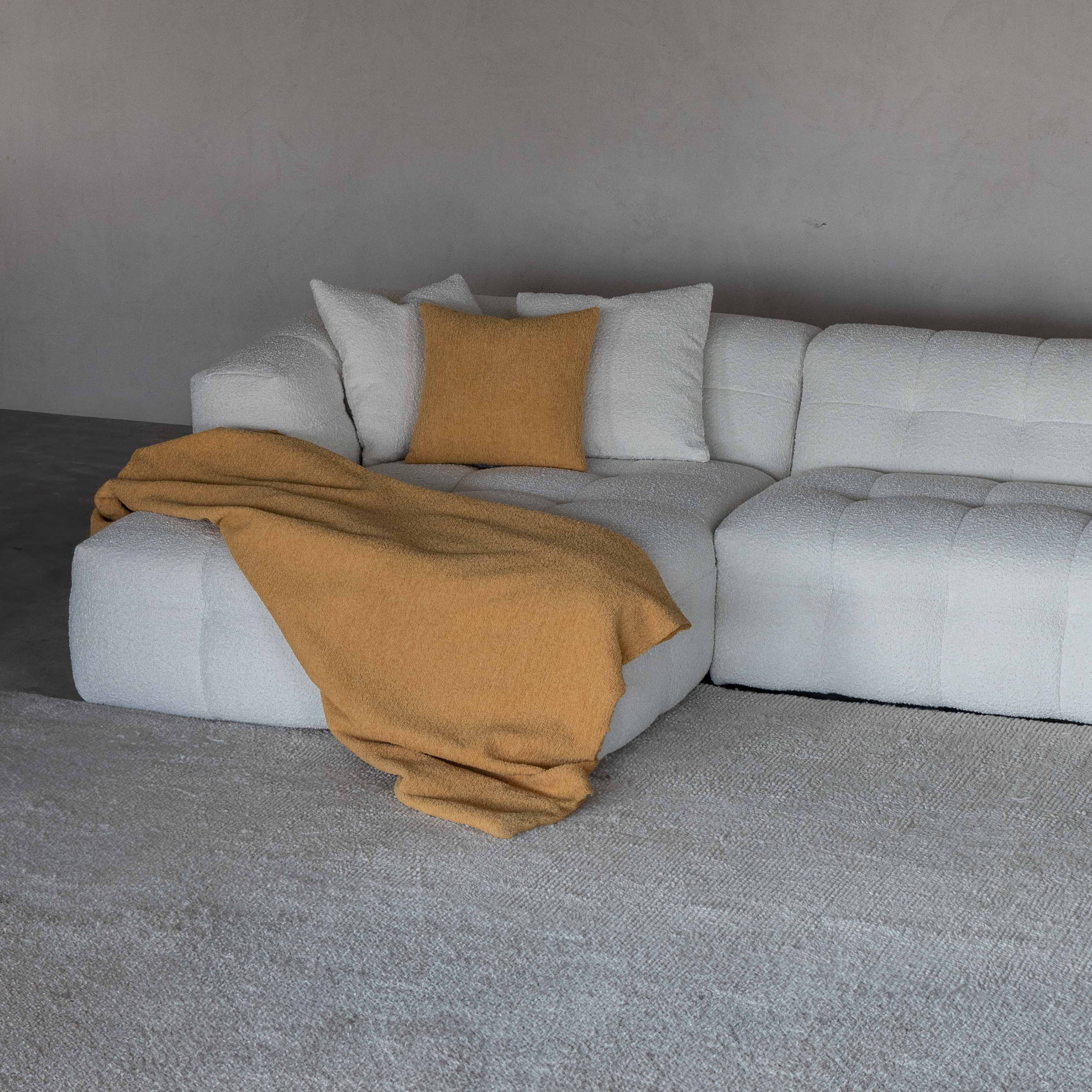 Pina White Boucle Corner L Shape Sofa - Sofas - WS Living Furniture Furniture Store in Dubai