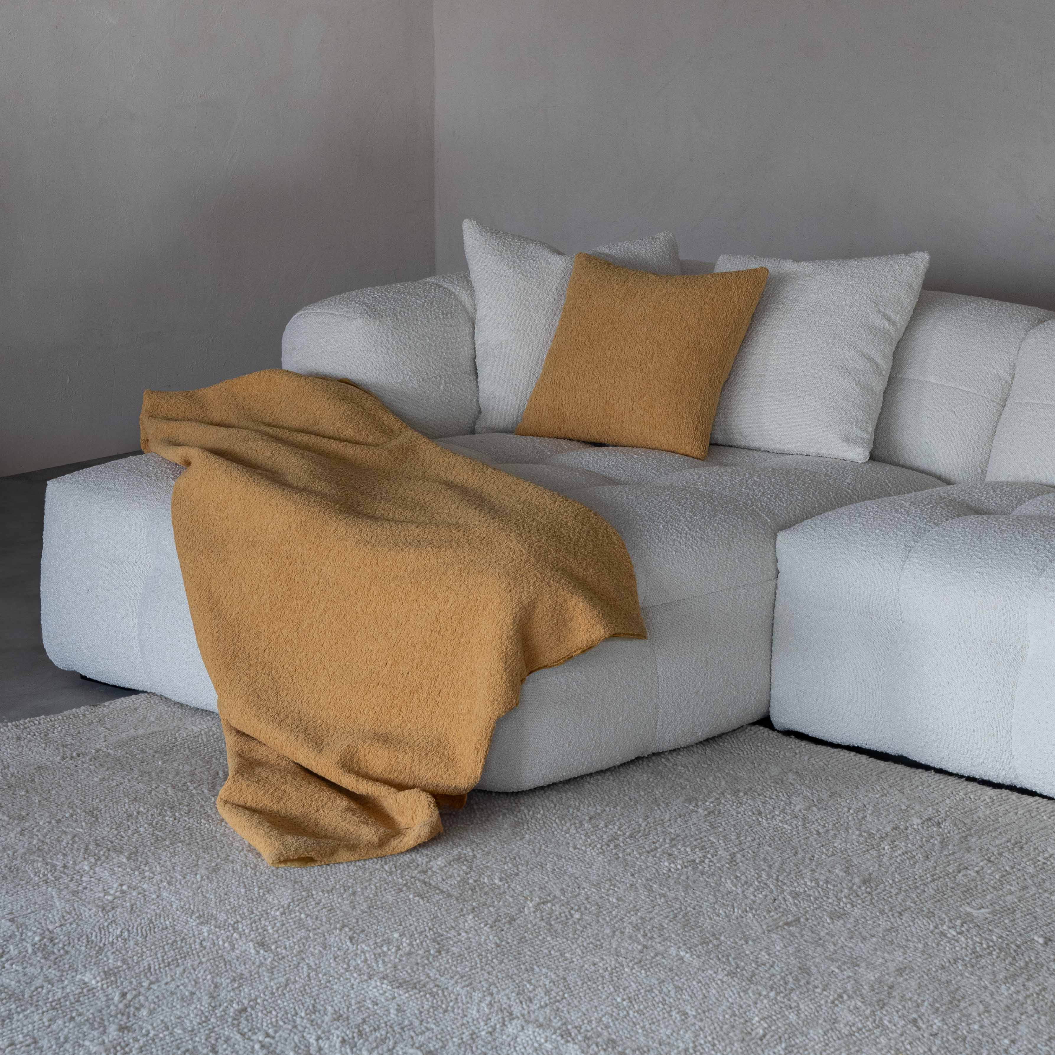 Pina White Boucle Corner L Shape Sofa - Sofas - WS Living Furniture Furniture Store in Dubai