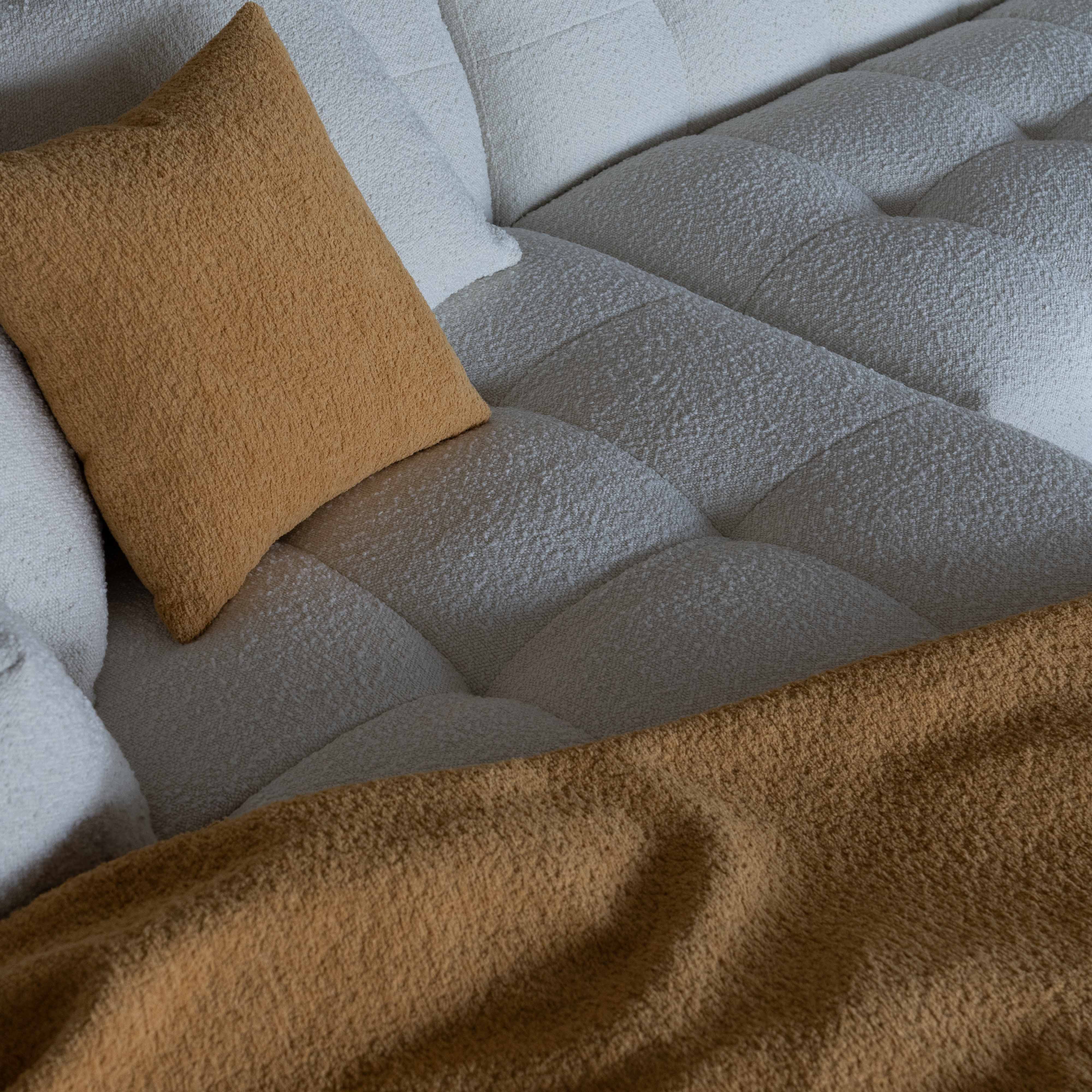 Pina White Boucle Corner L Shape Sofa - Sofas - WS Living Furniture Furniture Store in Dubai