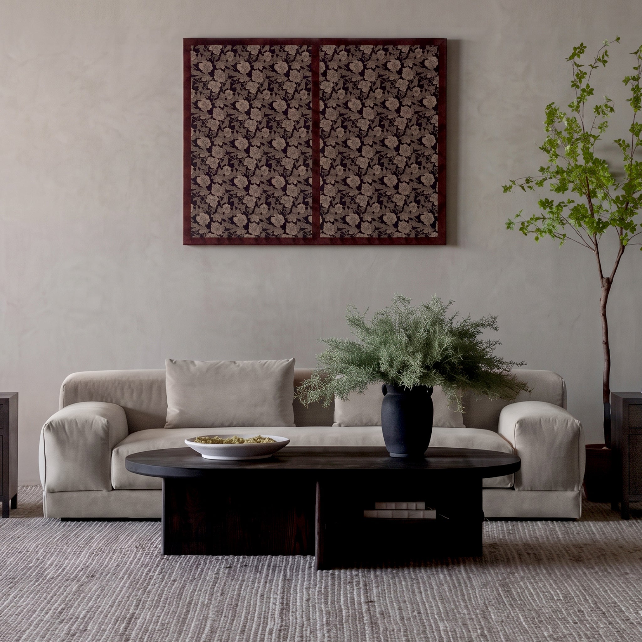 Bellaro Low Lounge Modern Velvet 3 Seater Sofa