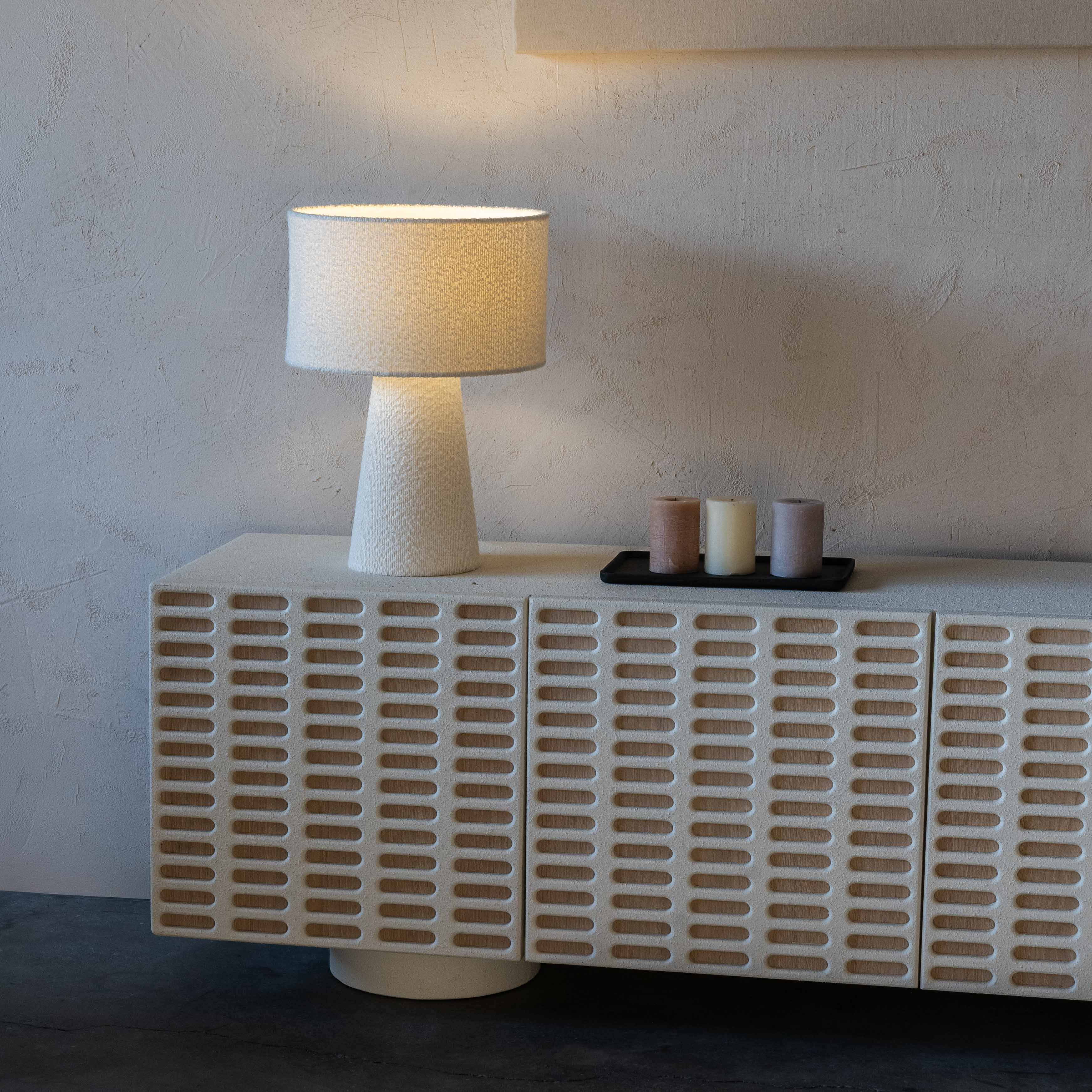 Pollux White Boucle Modern Table Lamp - Lamps - WS Living Furniture  Furniture Store in Dubai