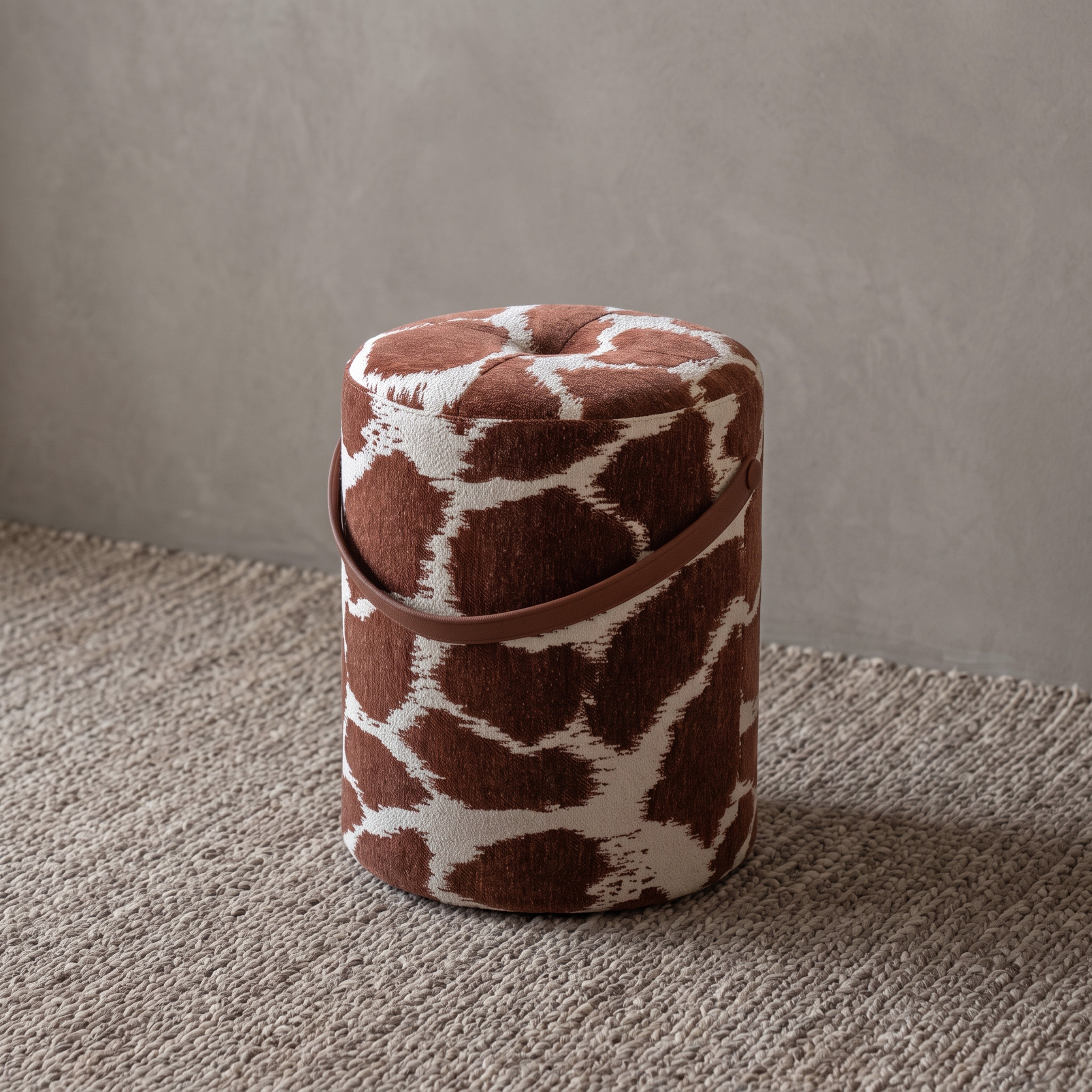 Zavia Designer Pouf with Handle