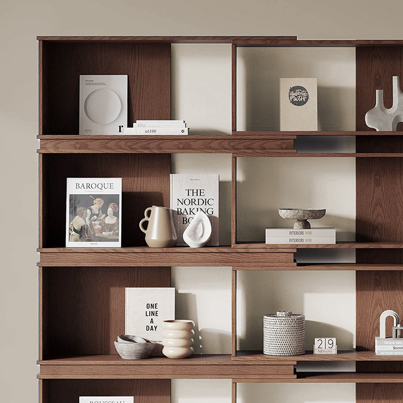 Mid Century Foldable & Extendable Bookshelf (Preorder 60days Delivery) - Shelves - WS Living Furniture Furniture Store in Dubai