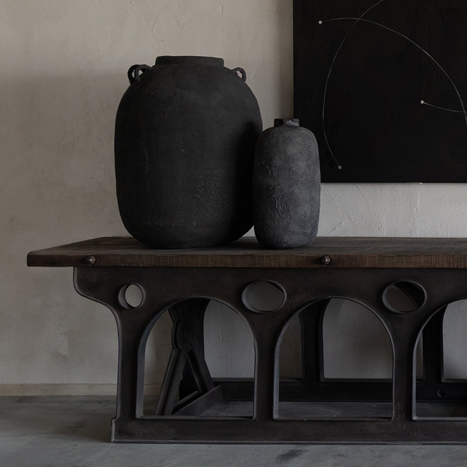 طاولة كونسول وطاولة تزيين من خشب الدردار من ريون