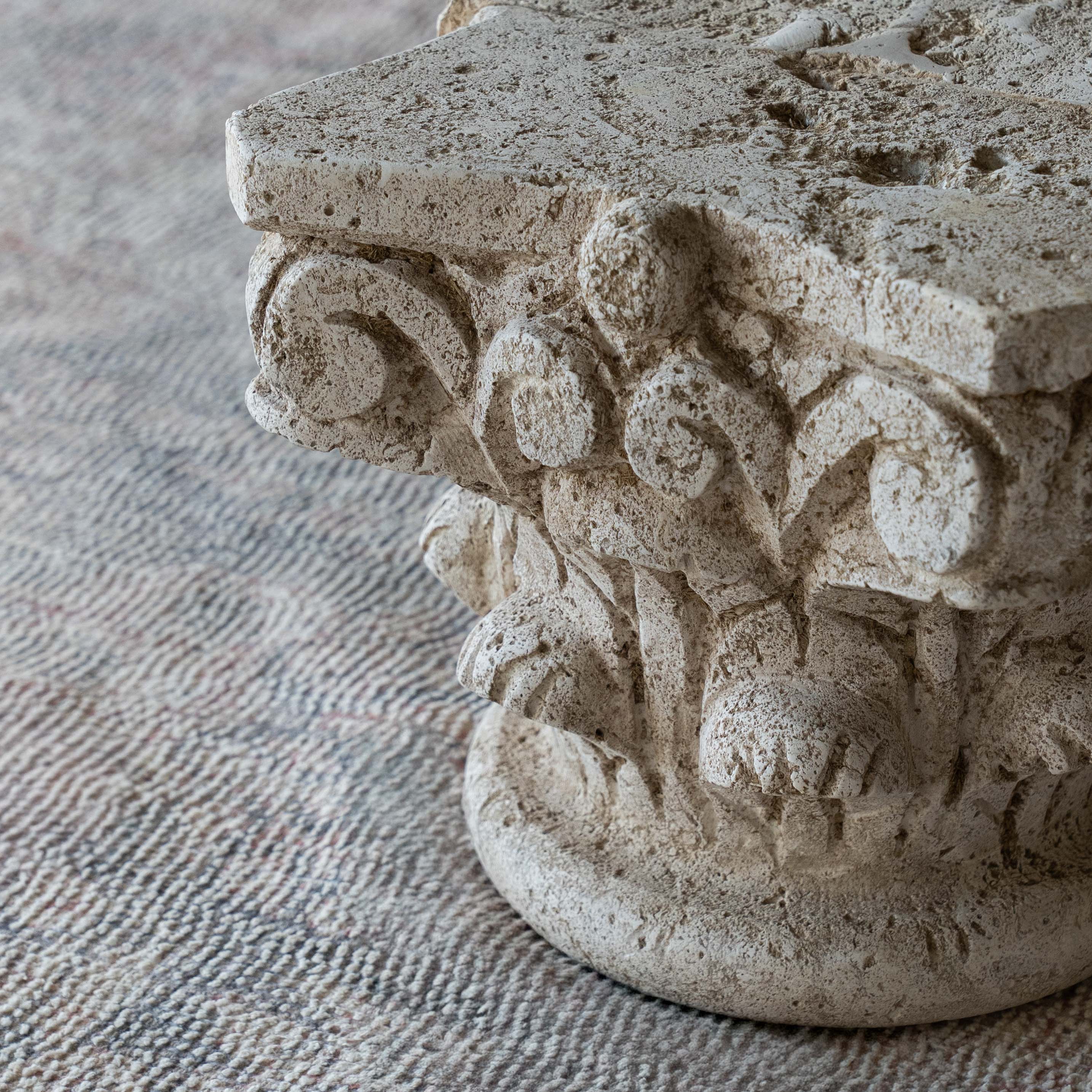 Roman Crown Decorative Limestone Ancient Object | Sculpture - Beige - Side Table - WS Living Furniture Furniture Store in Dubai