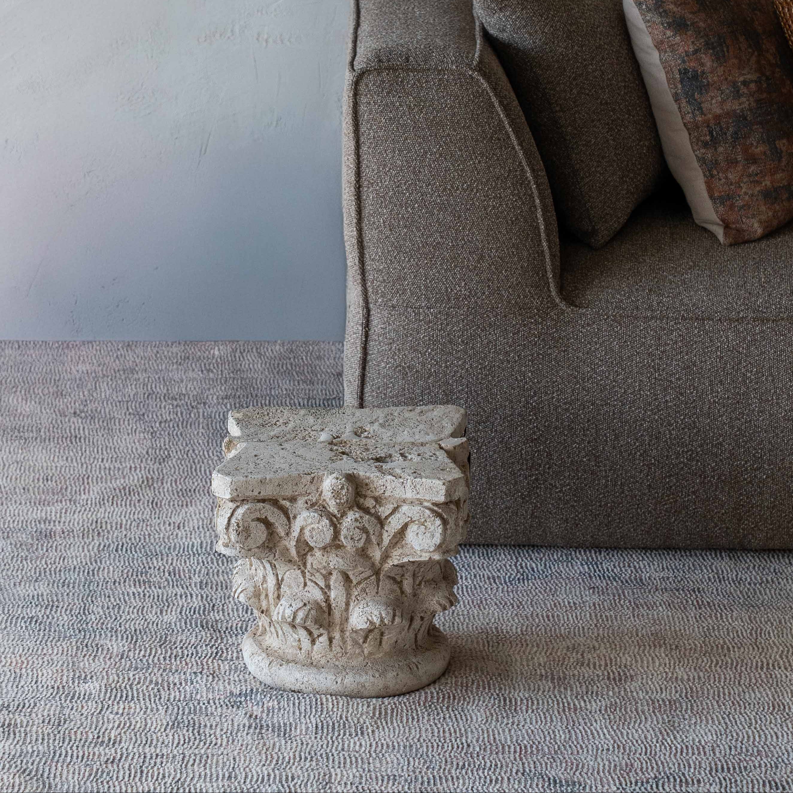 Roman Crown Decorative Limestone Ancient Object | Sculpture - Beige - Side Table - WS Living Furniture Furniture Store in Dubai