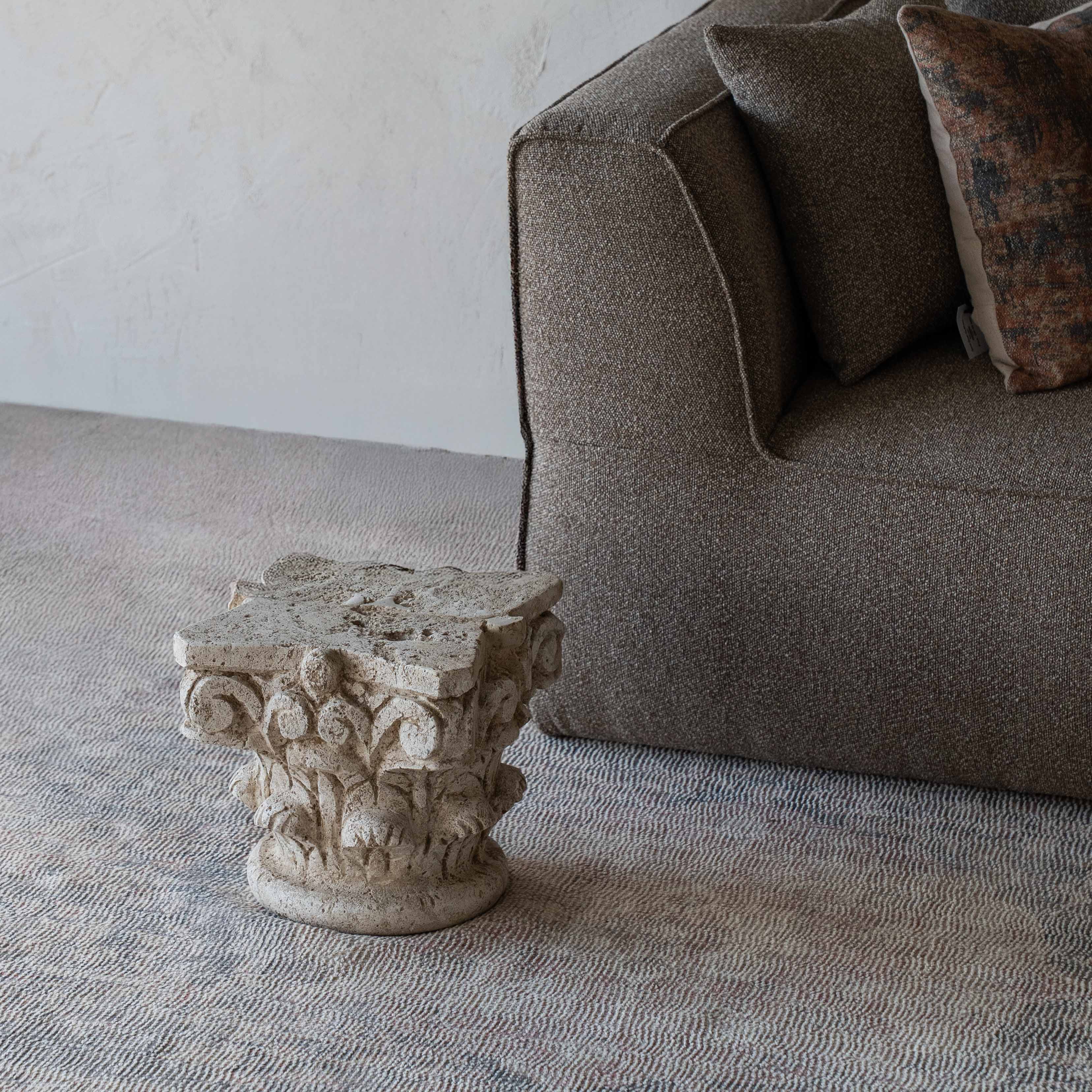 Roman Crown Decorative Limestone Ancient Object | Sculpture - Beige - Side Table - WS Living Furniture Furniture Store in Dubai