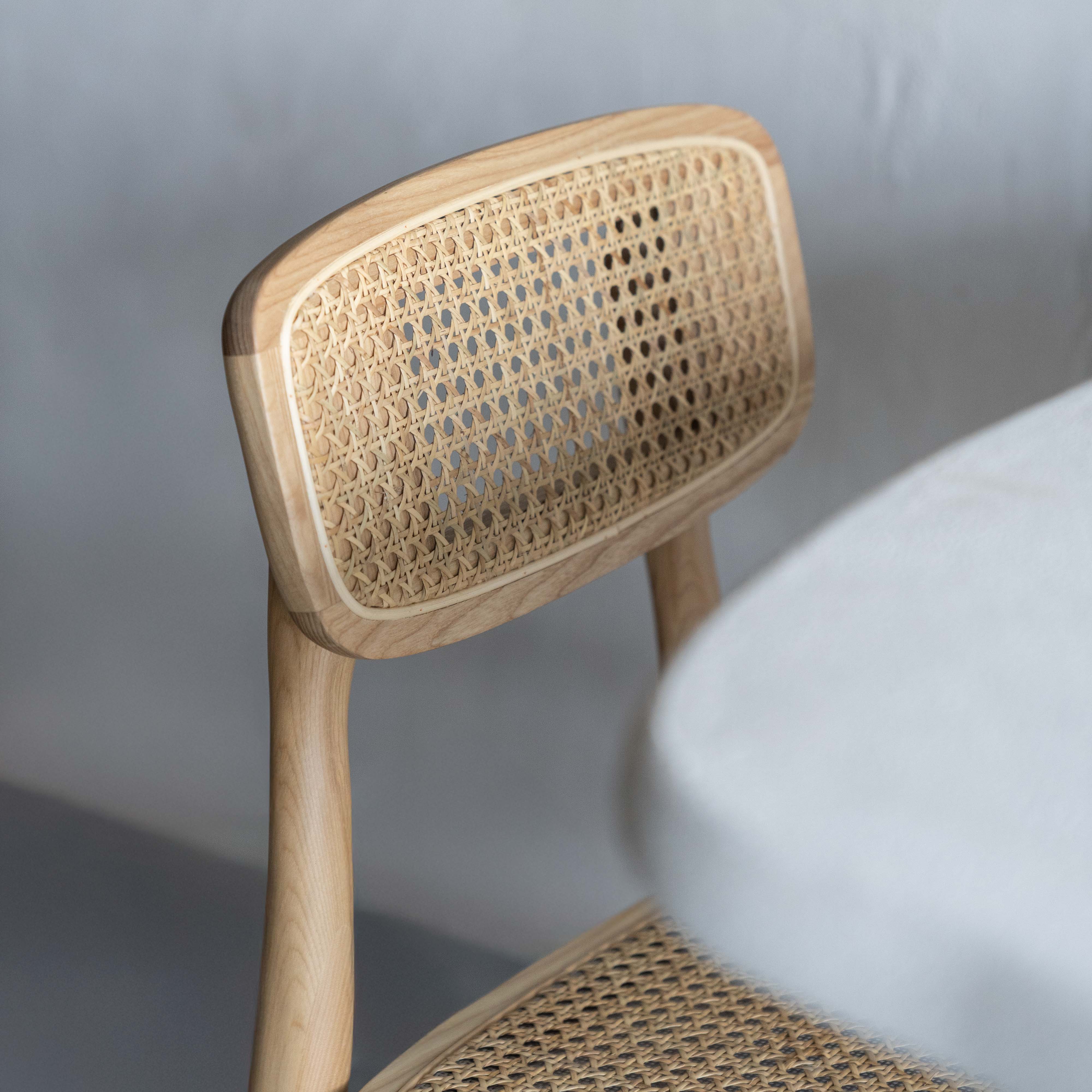 Rattan Dreams Natural Solid Ash Wood Rattan Dining Chair - LJ1232