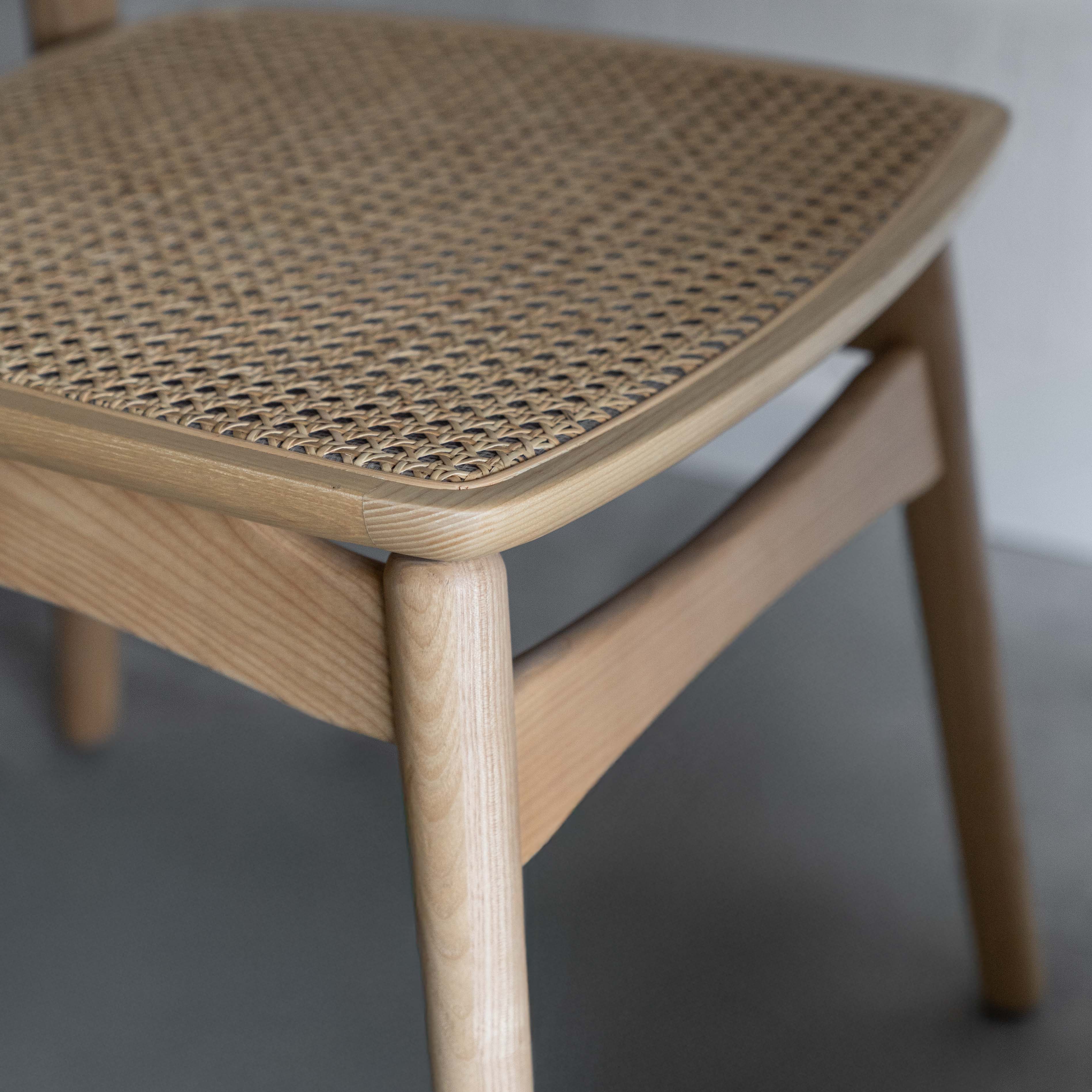 Rattan Dreams Natural Solid Ash Wood Rattan Dining Chair - LJ1232
