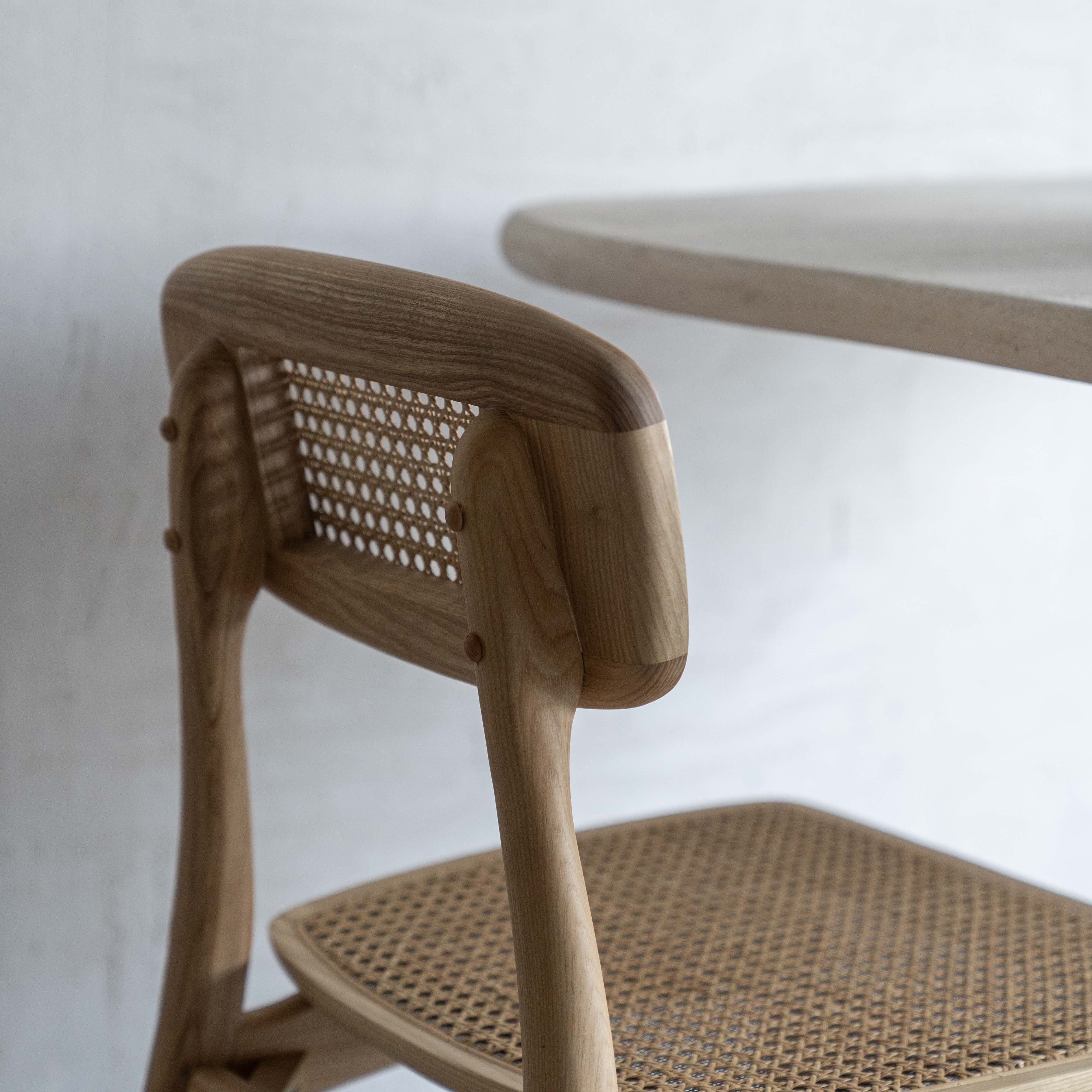 Rattan Dreams Natural Solid Ash Wood Rattan Dining Chair - LJ1232