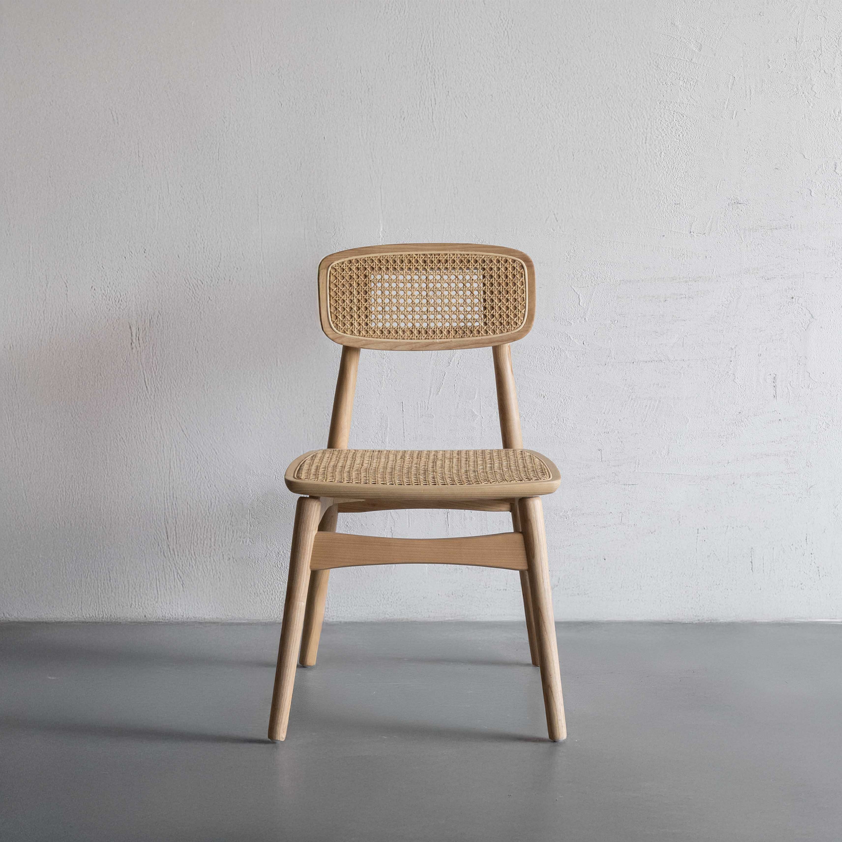 Rattan Dreams Natural Solid Ash Wood Rattan Dining Chair - LJ1232
