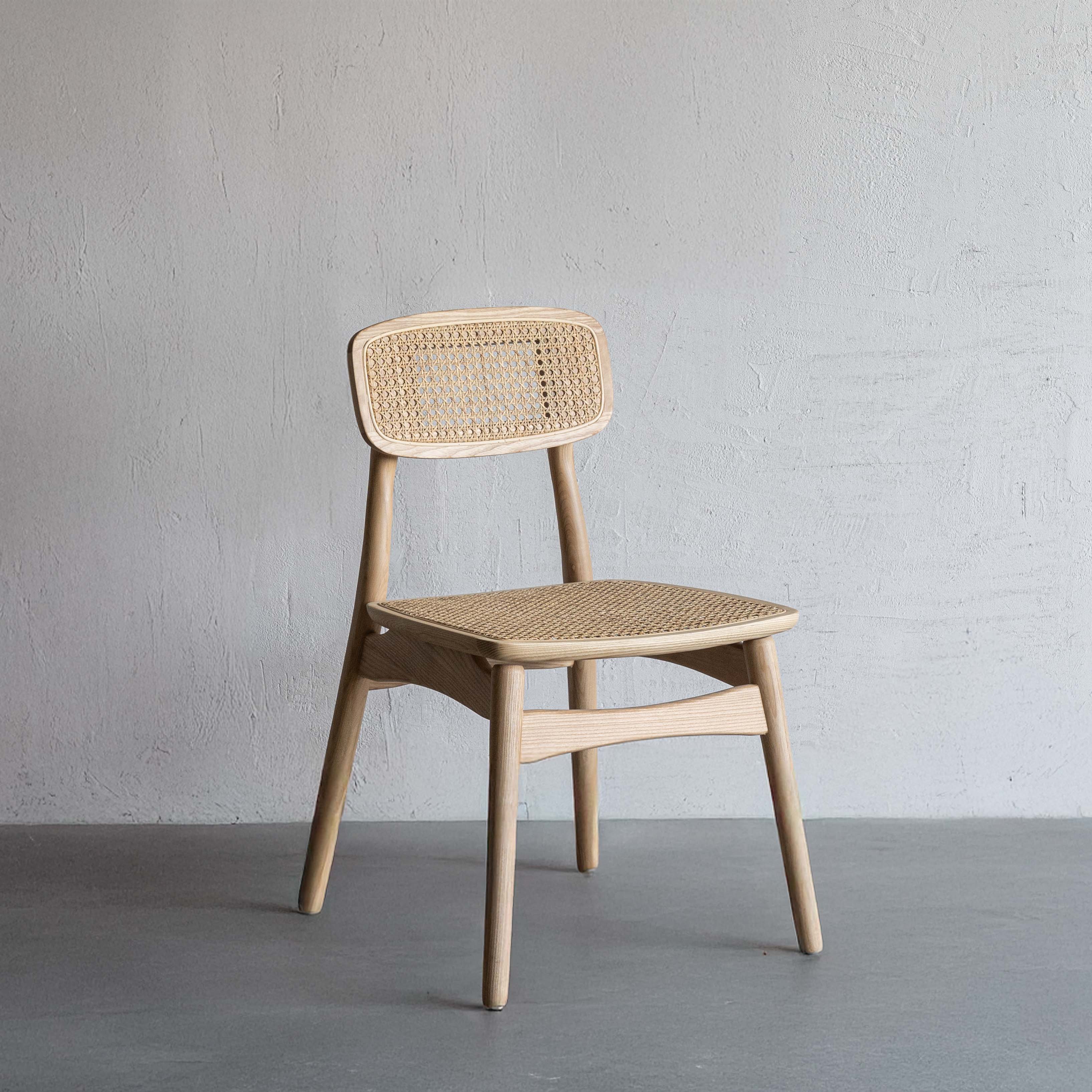Rattan Dreams Natural Solid Ash Wood Rattan Dining Chair - LJ1232