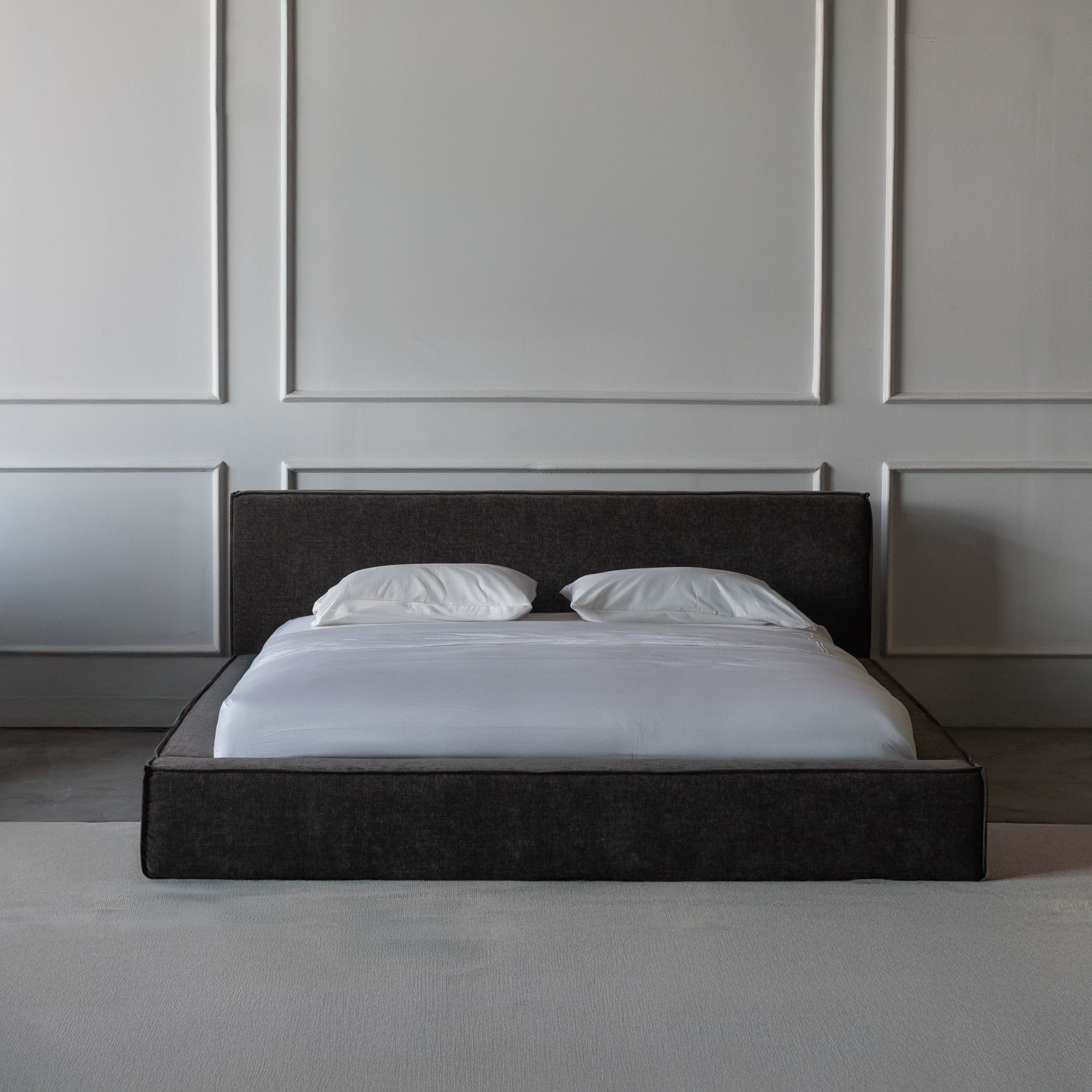 Ravelle Brown Upholstered King Size Bed