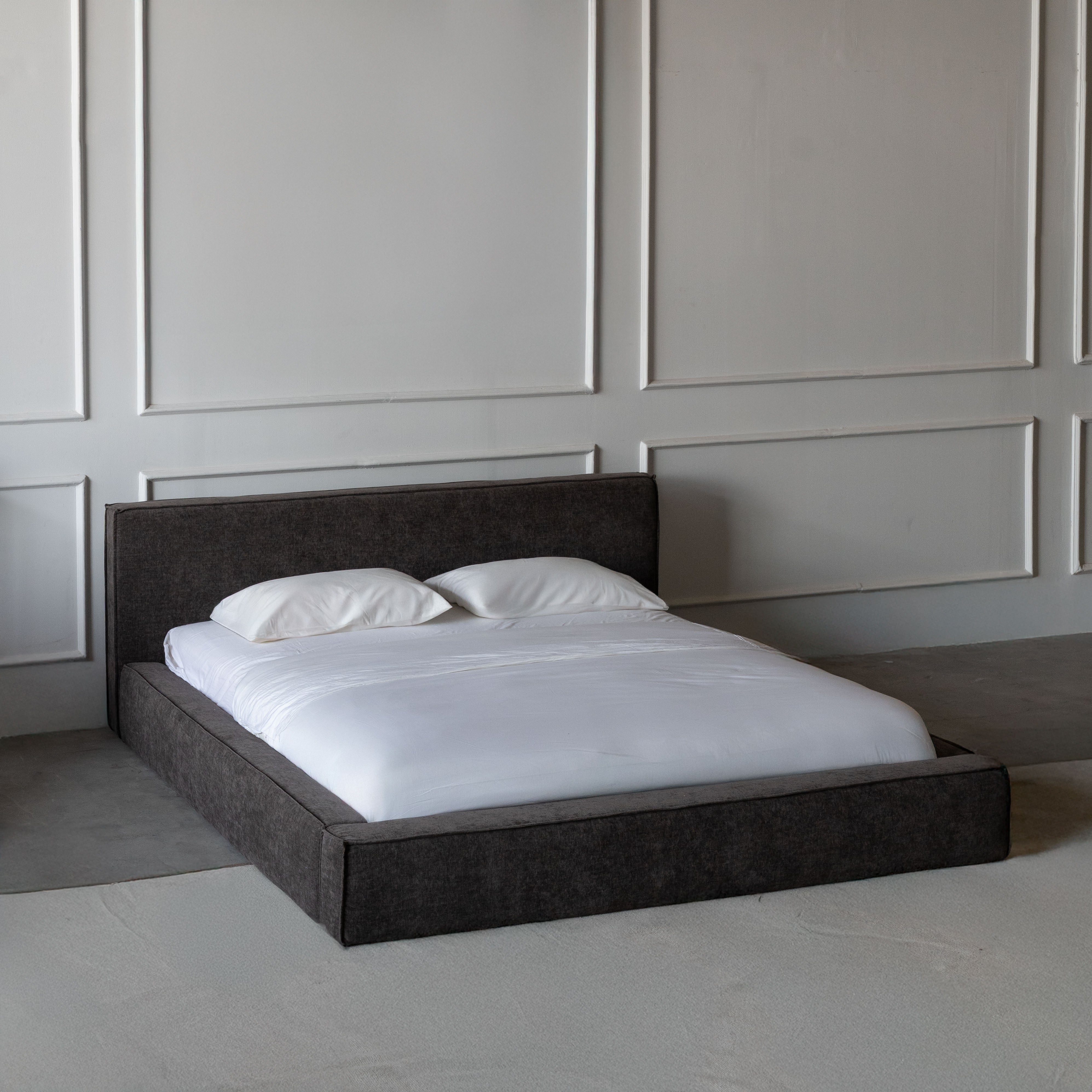 Ravelle Brown Upholstered King Size Bed